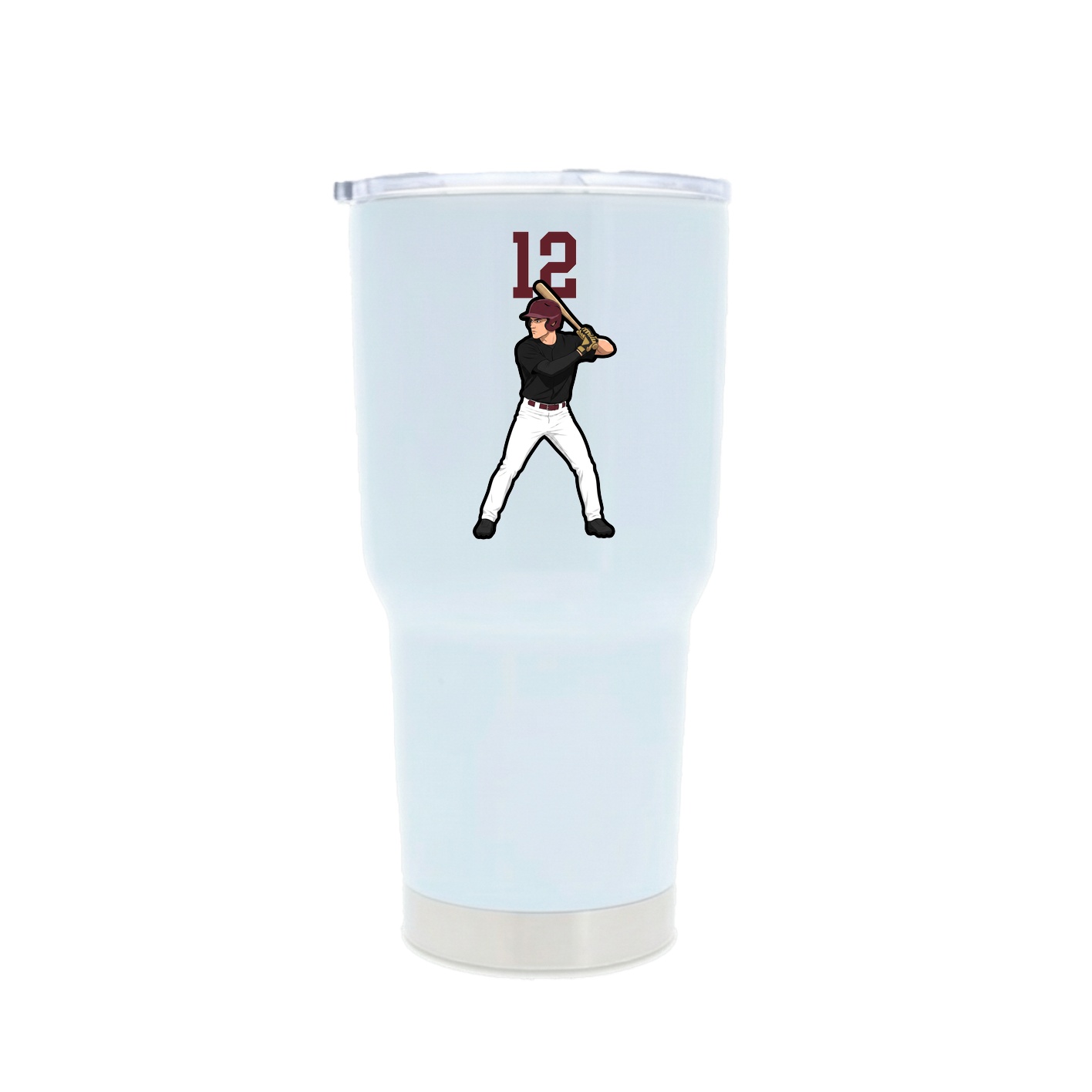 30oz Stainless Steel Tumbler — Number Top in White