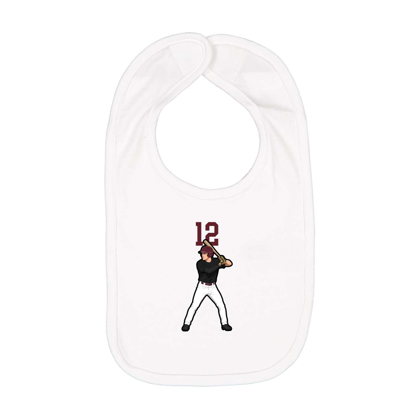 Infant Bib — Number Top in White