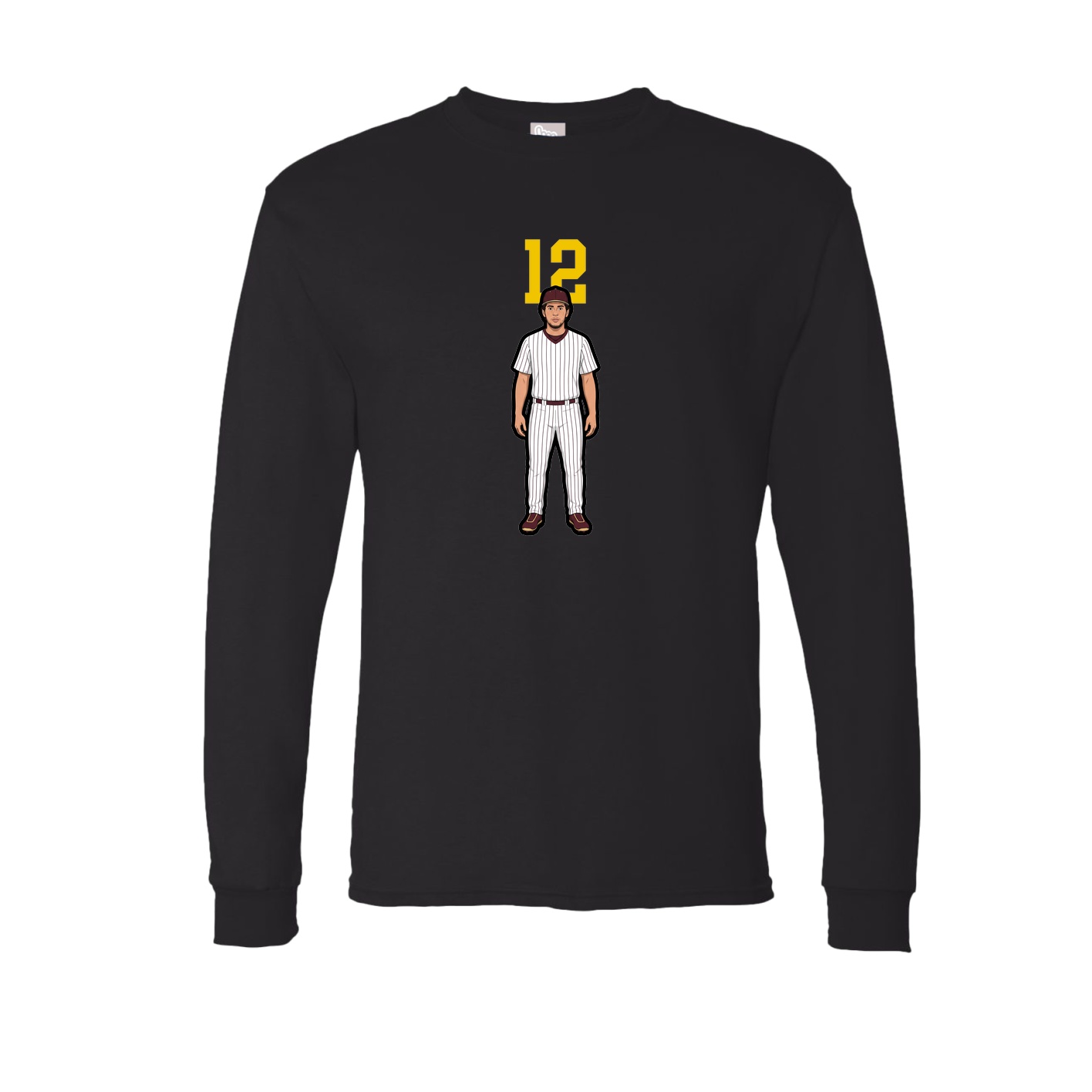 Long Sleeve Tee — Number Top in Black