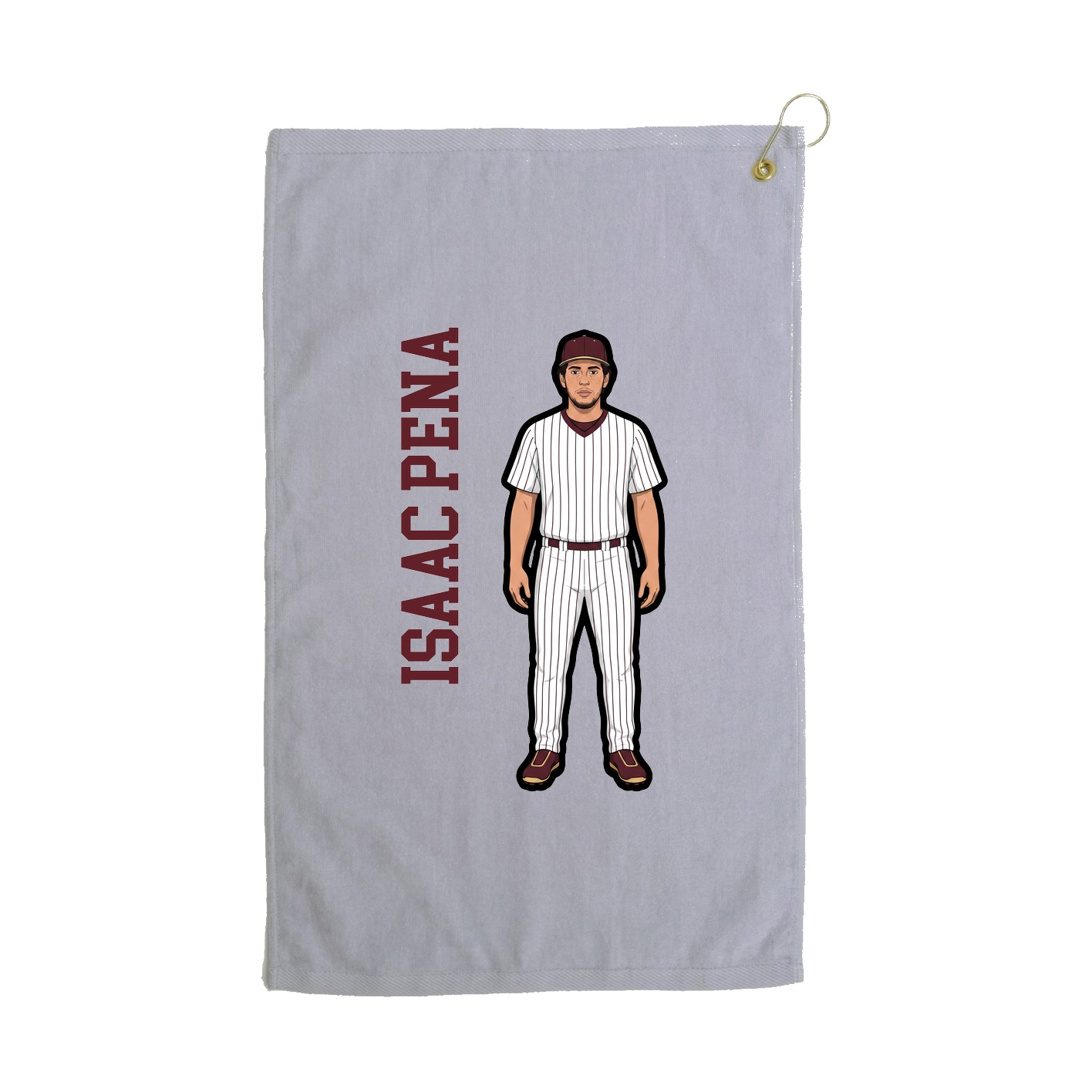 Golf Towel — Name Vertical in Grey