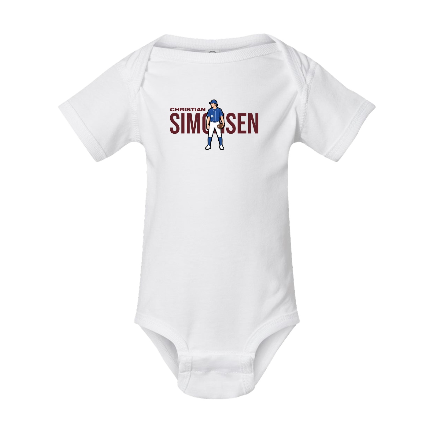 Baby Onesie — Player Name in White