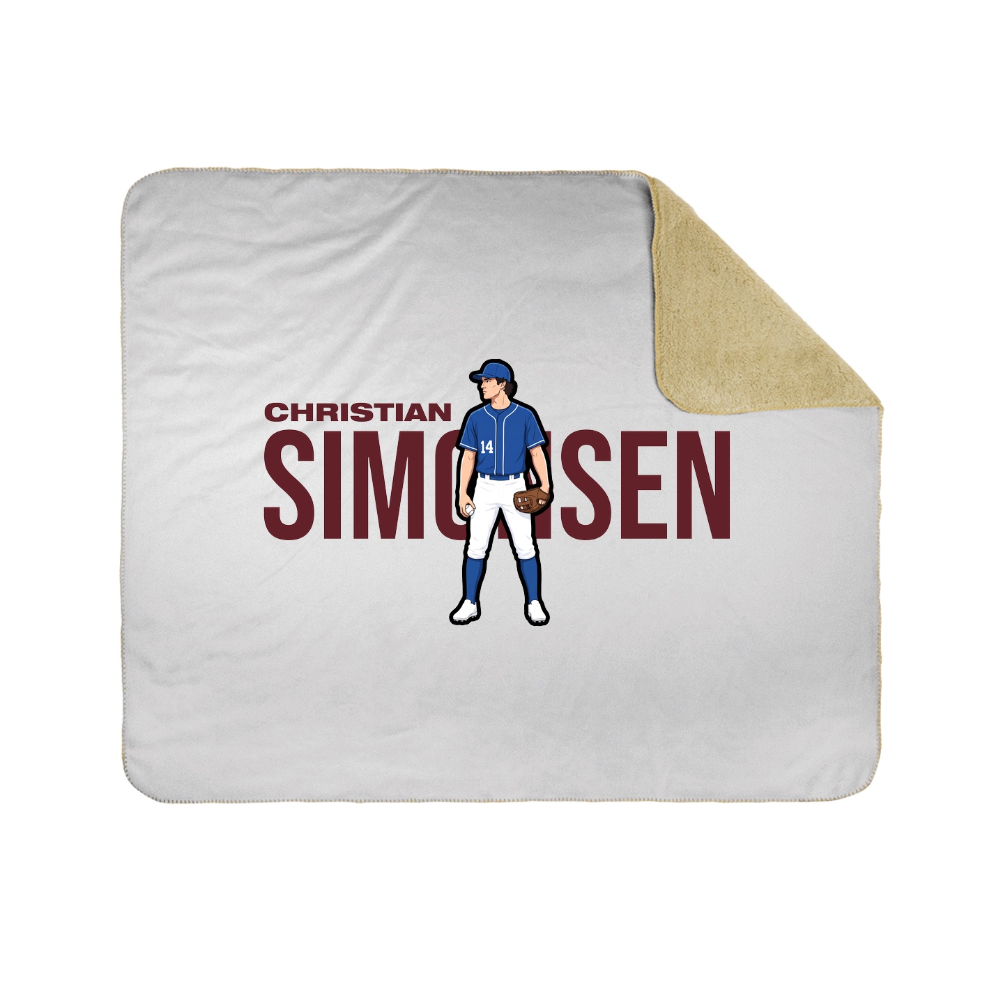 Throw Blanket — Player Name in White