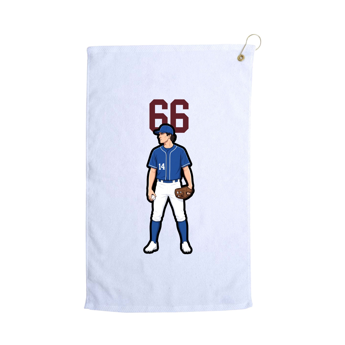 Golf Towel — Number Top in White