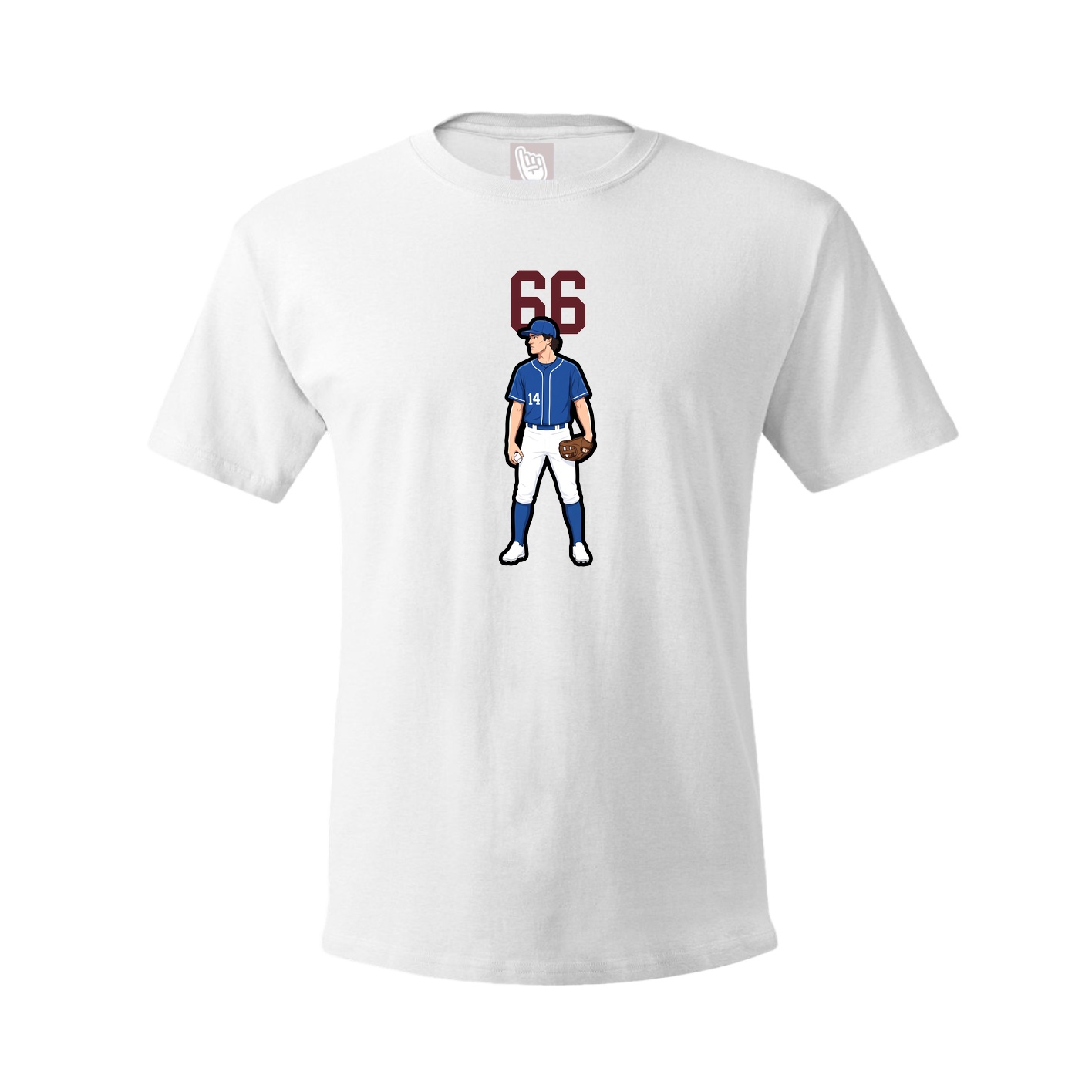 Youth Tee — Number Top in White