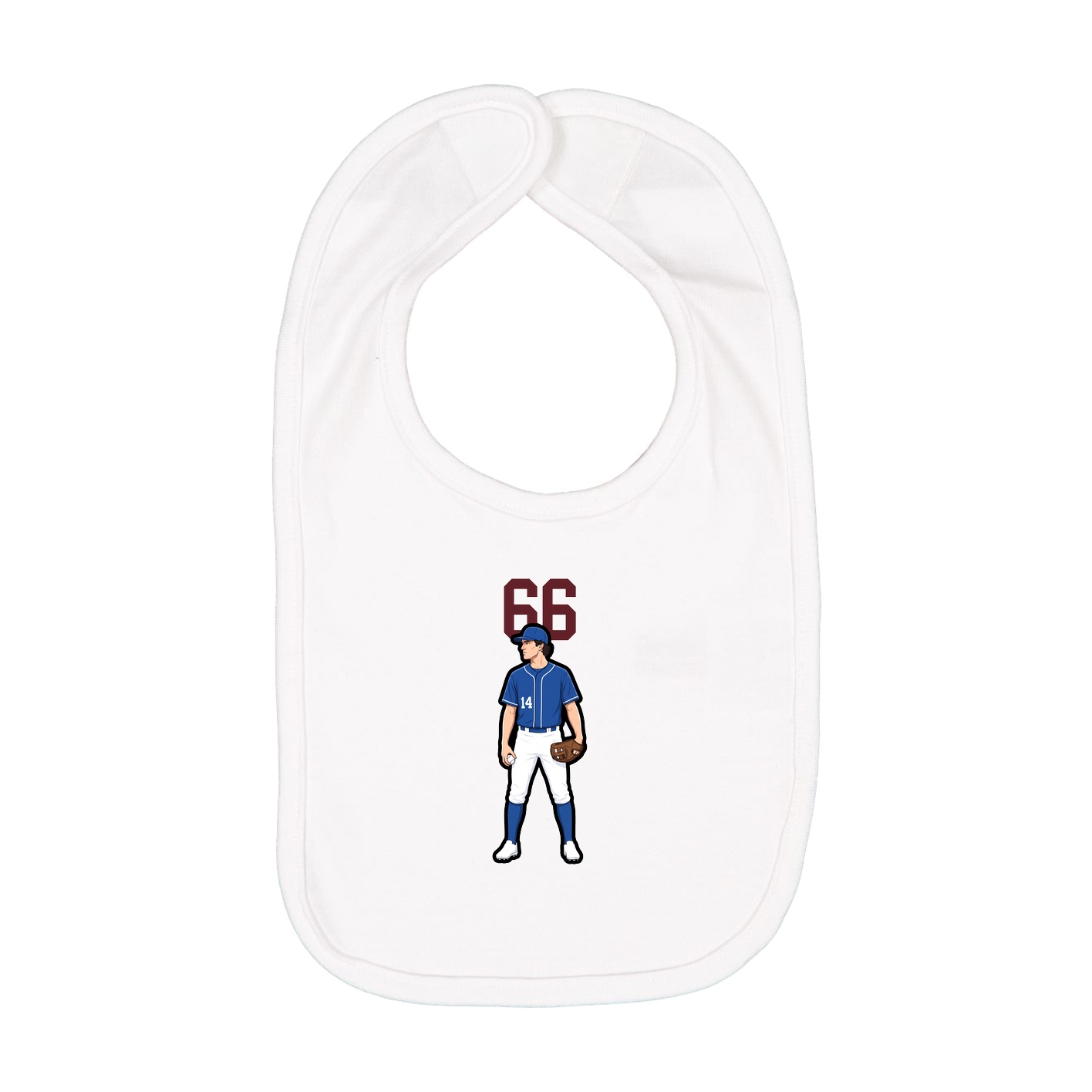 Infant Bib — Number Top in White