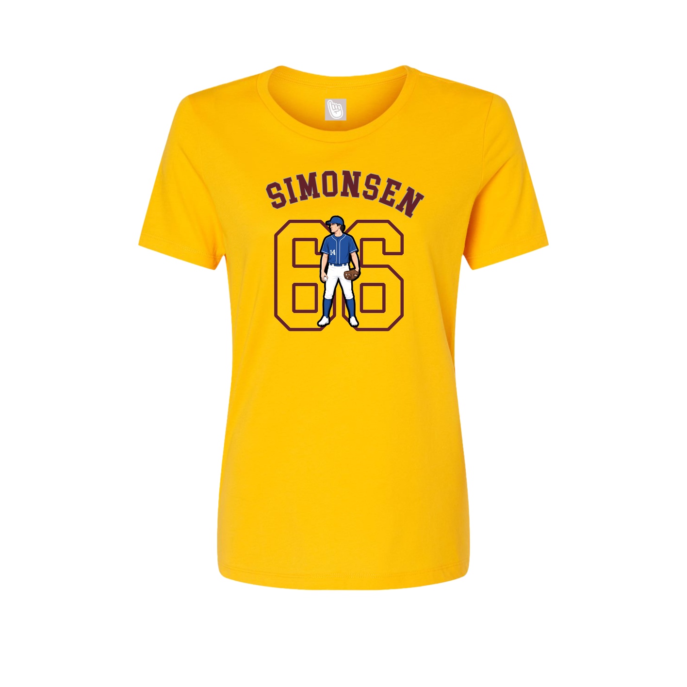 Fitted Women's Tee — Shirsey Arch in Gold