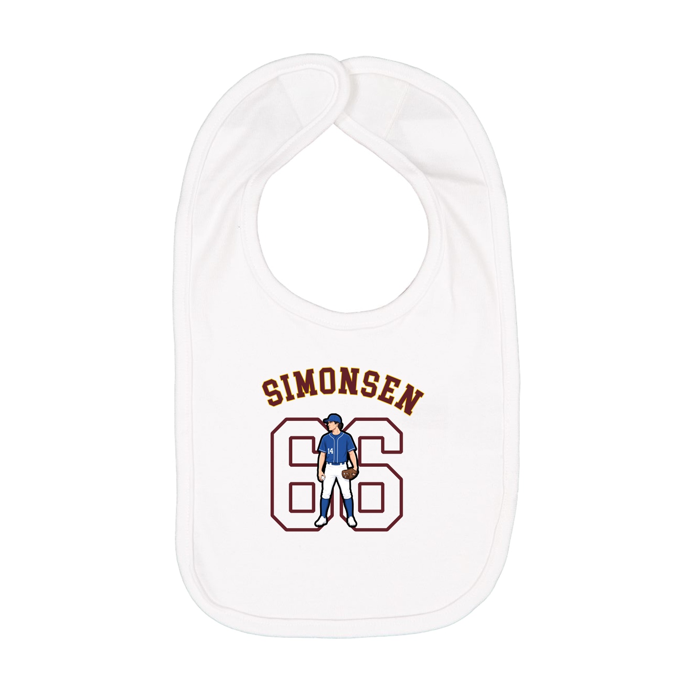Infant Bib — Shirsey Arch in White