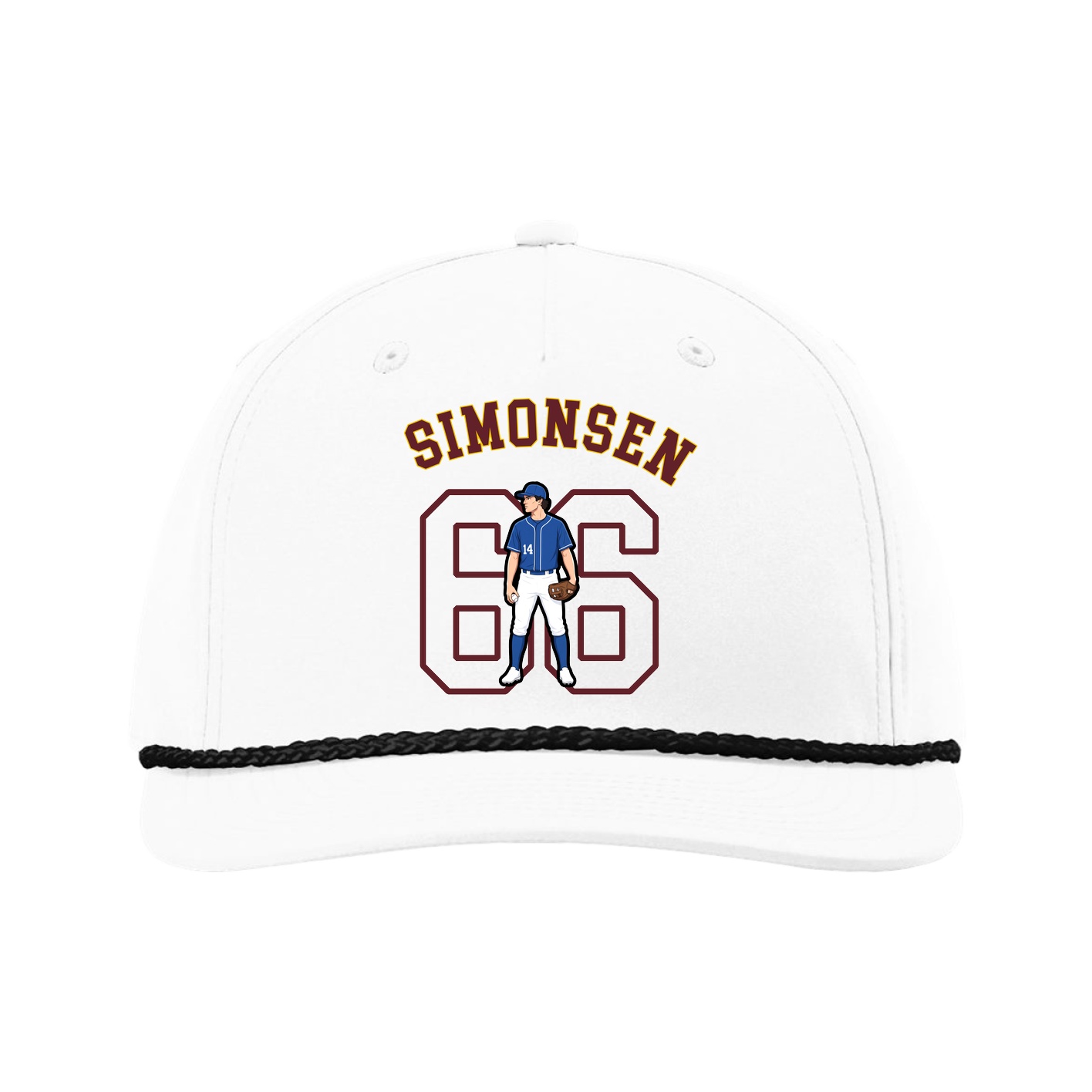 Five-Panel Classic Rope Cap — Shirsey Arch in White