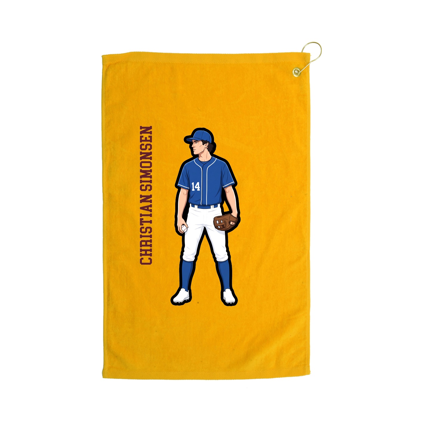 Golf Towel — Name Vertical in Gold