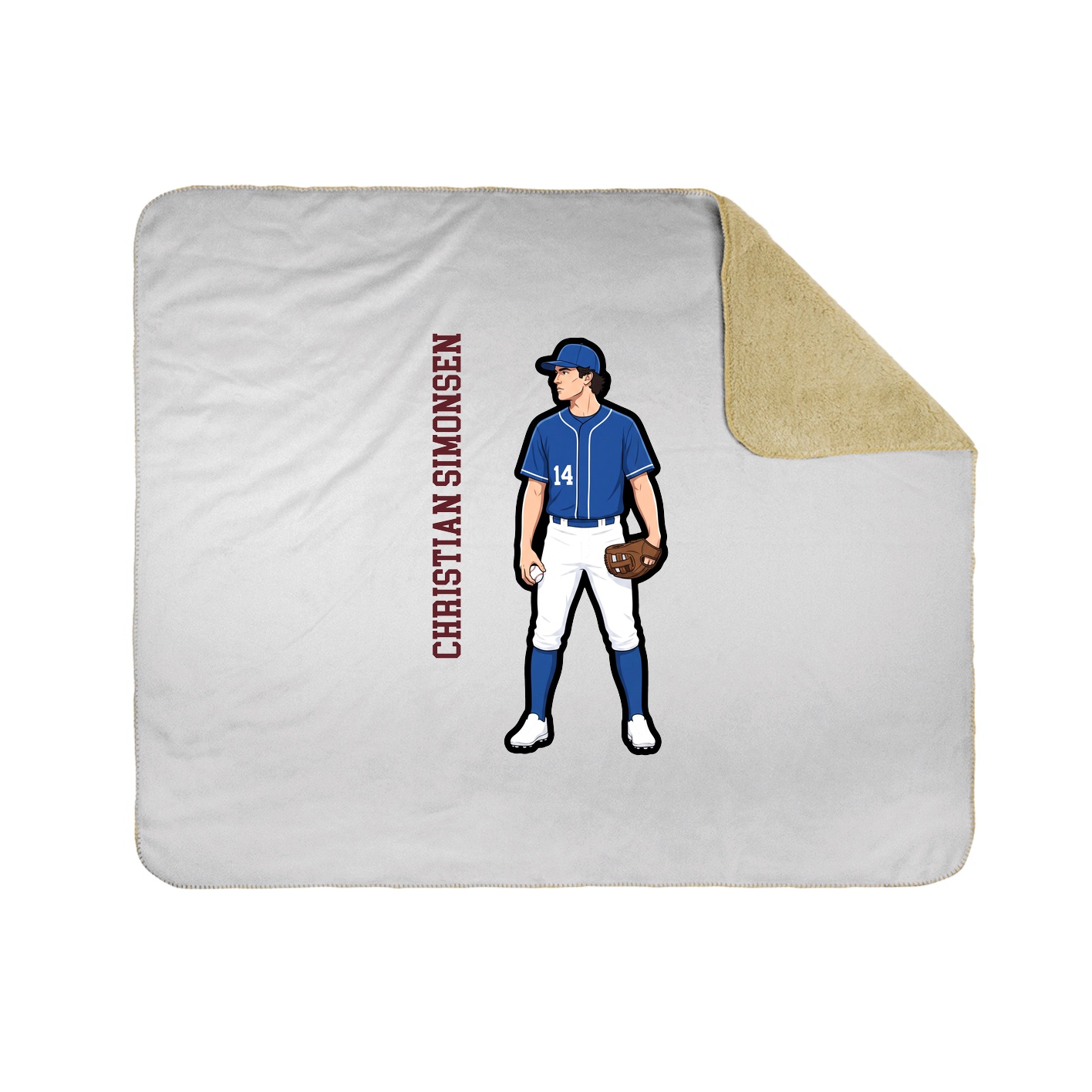 Throw Blanket — Name Vertical in White