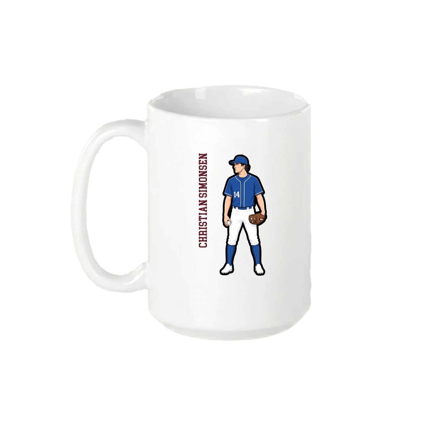 15oz Coffee Mug — Name Vertical in White