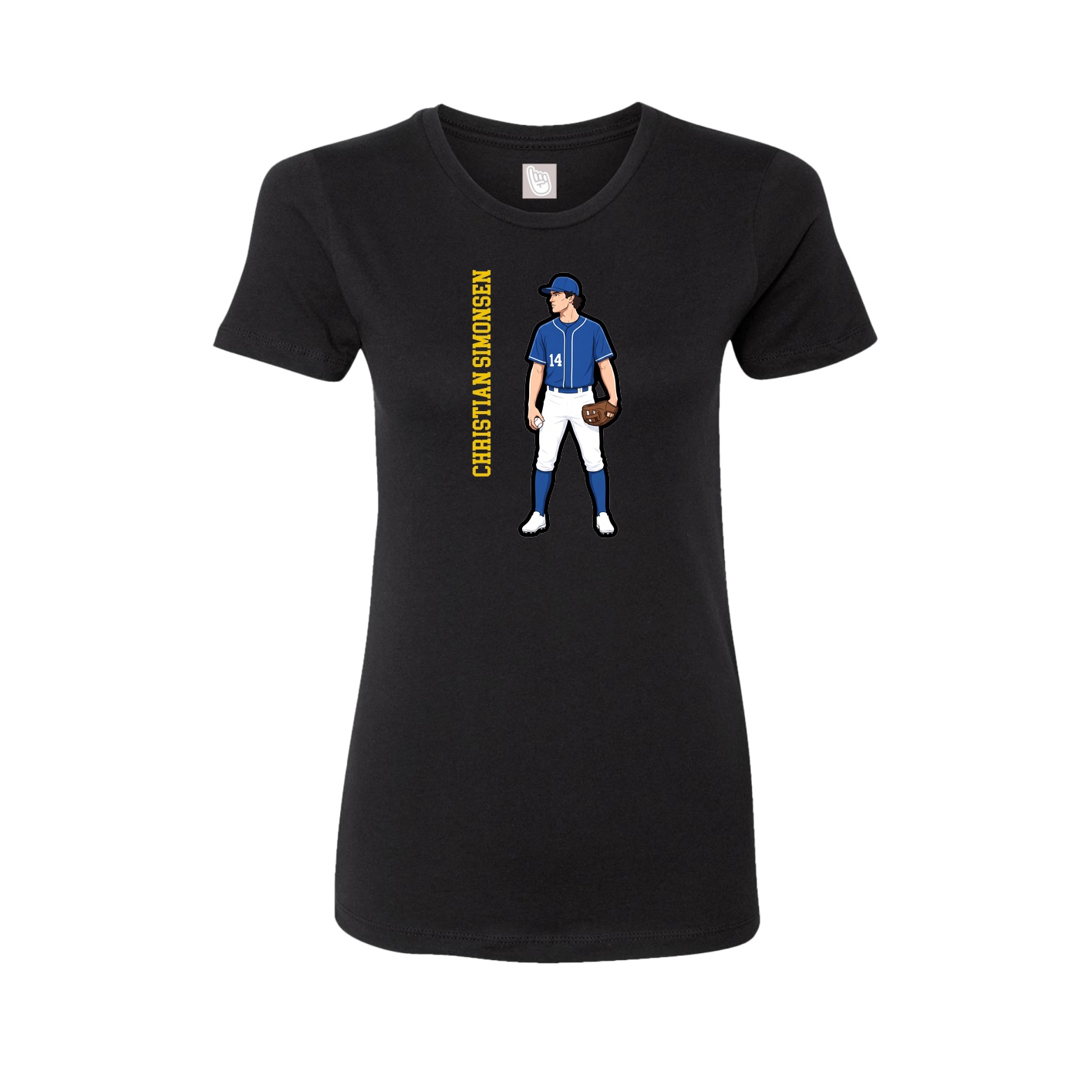 Fitted Women's Tee — Name Vertical in Black
