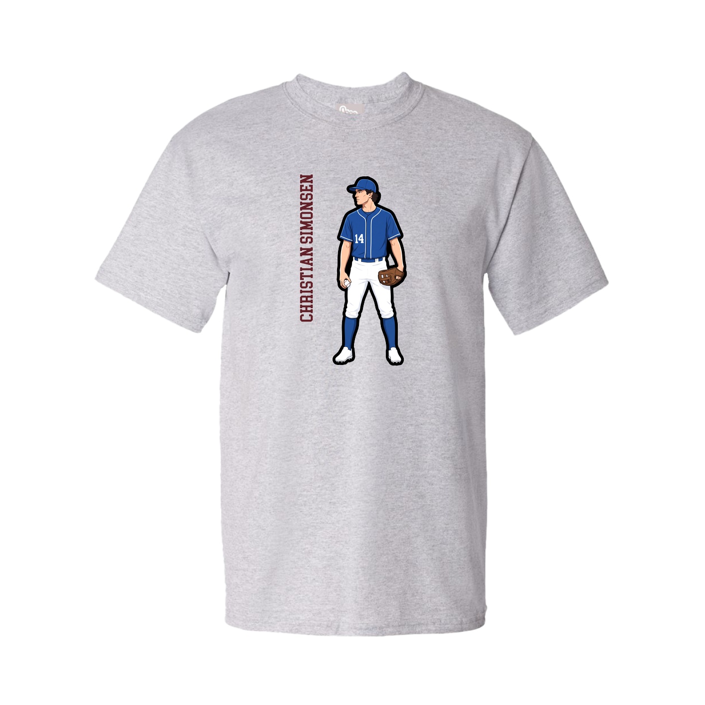 Youth Tee — Name Vertical in Grey