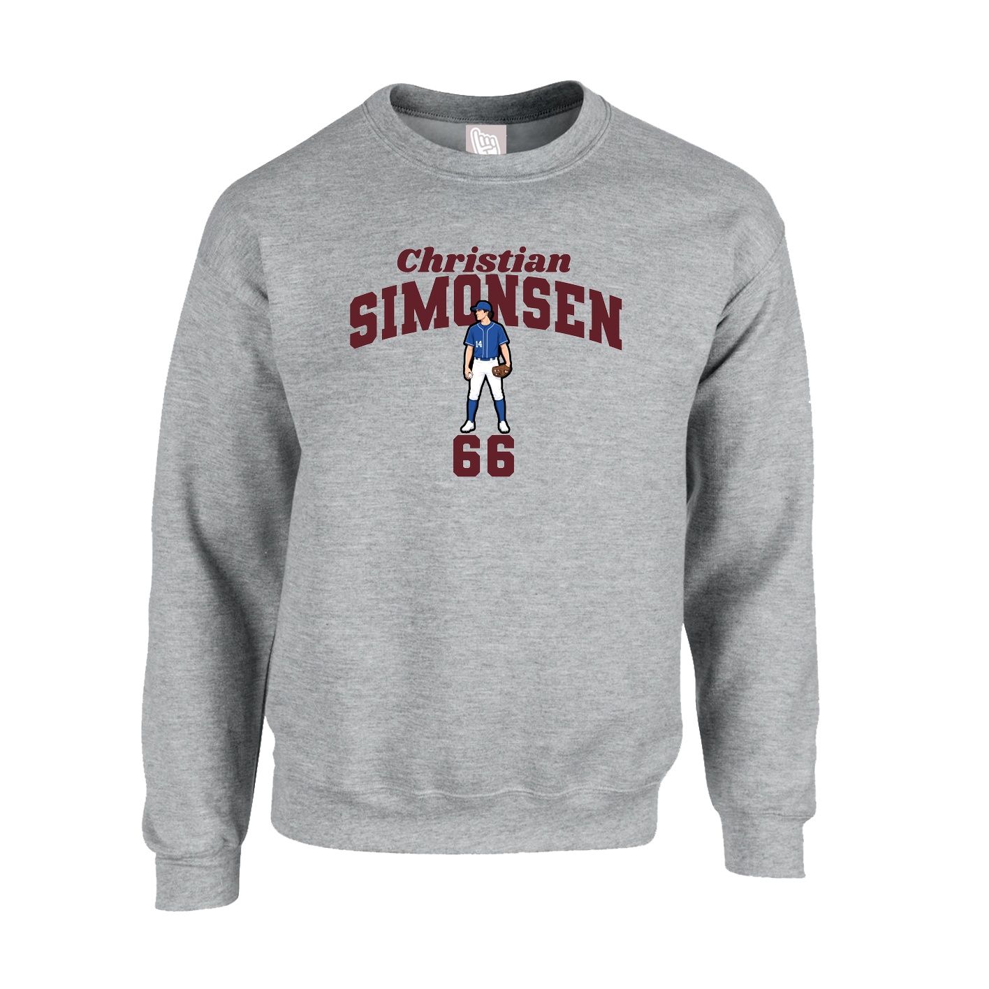 Fleece Crew — Signature Arch in Grey