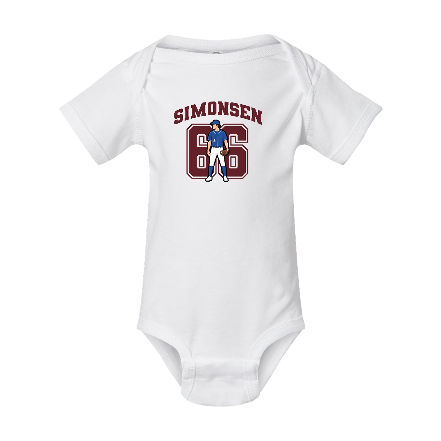 Baby Onesie — Number in White