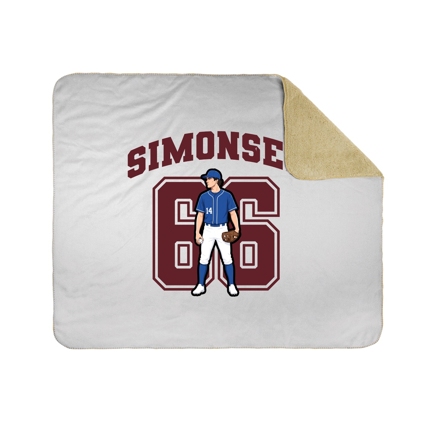 Throw Blanket — Number in White