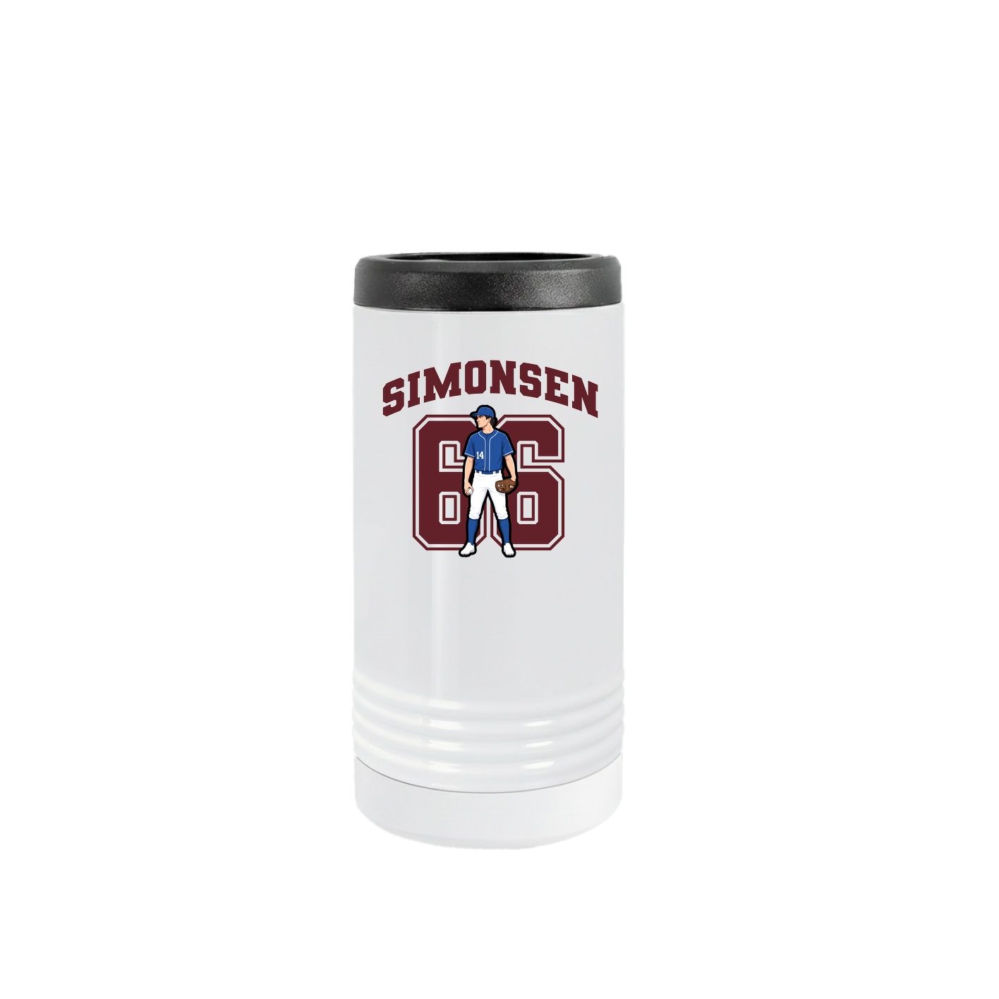 Slim Beverage Holder — Number in White