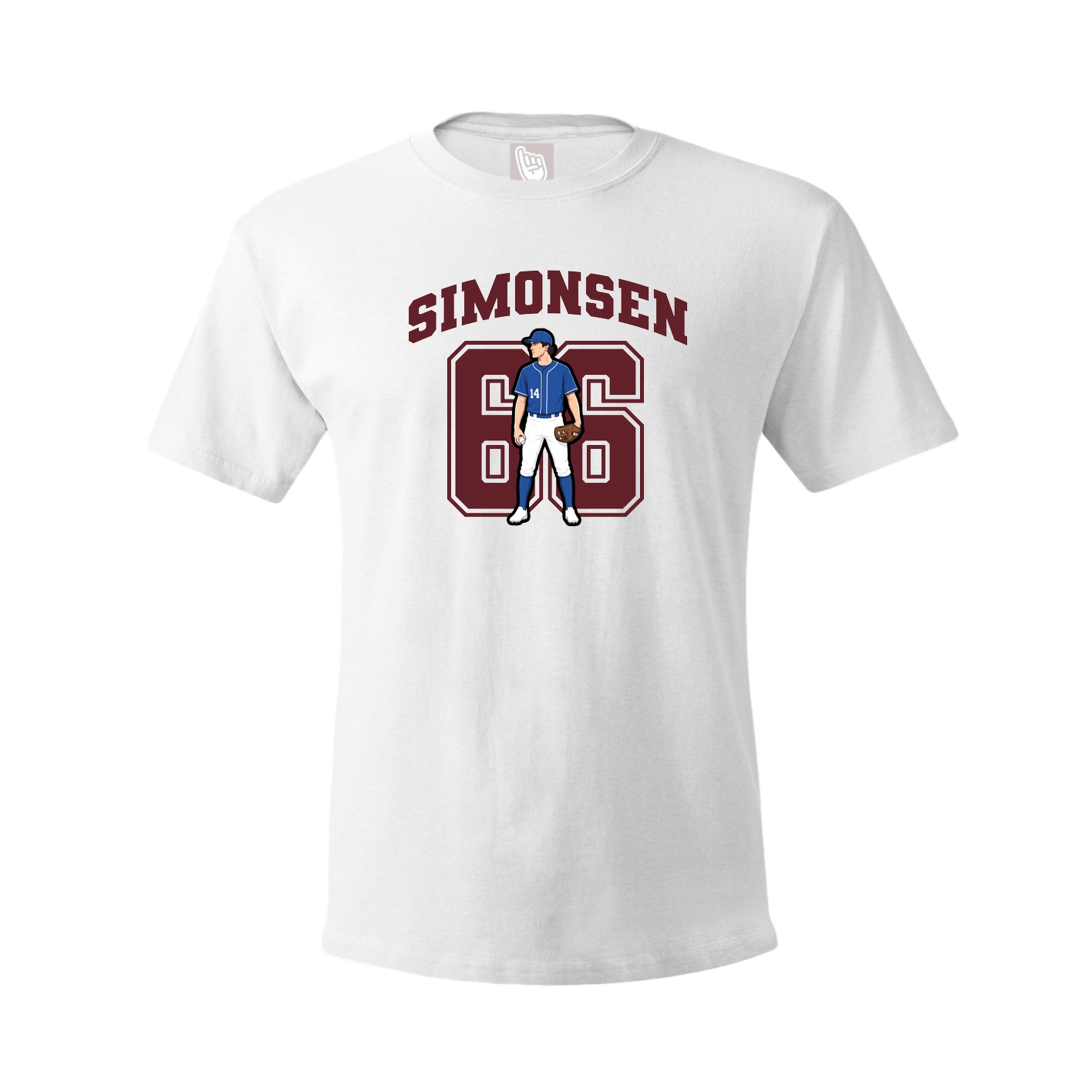 Youth Tee — Number in White