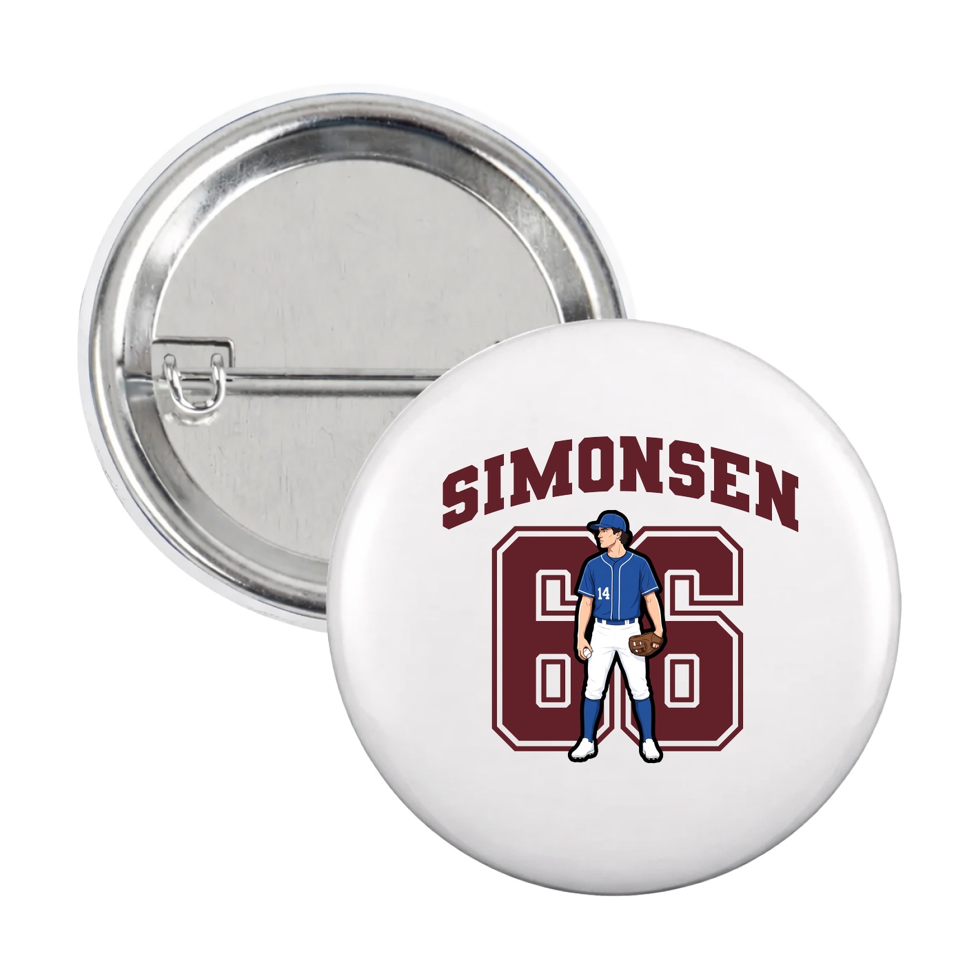 Game Day Button — Number in White