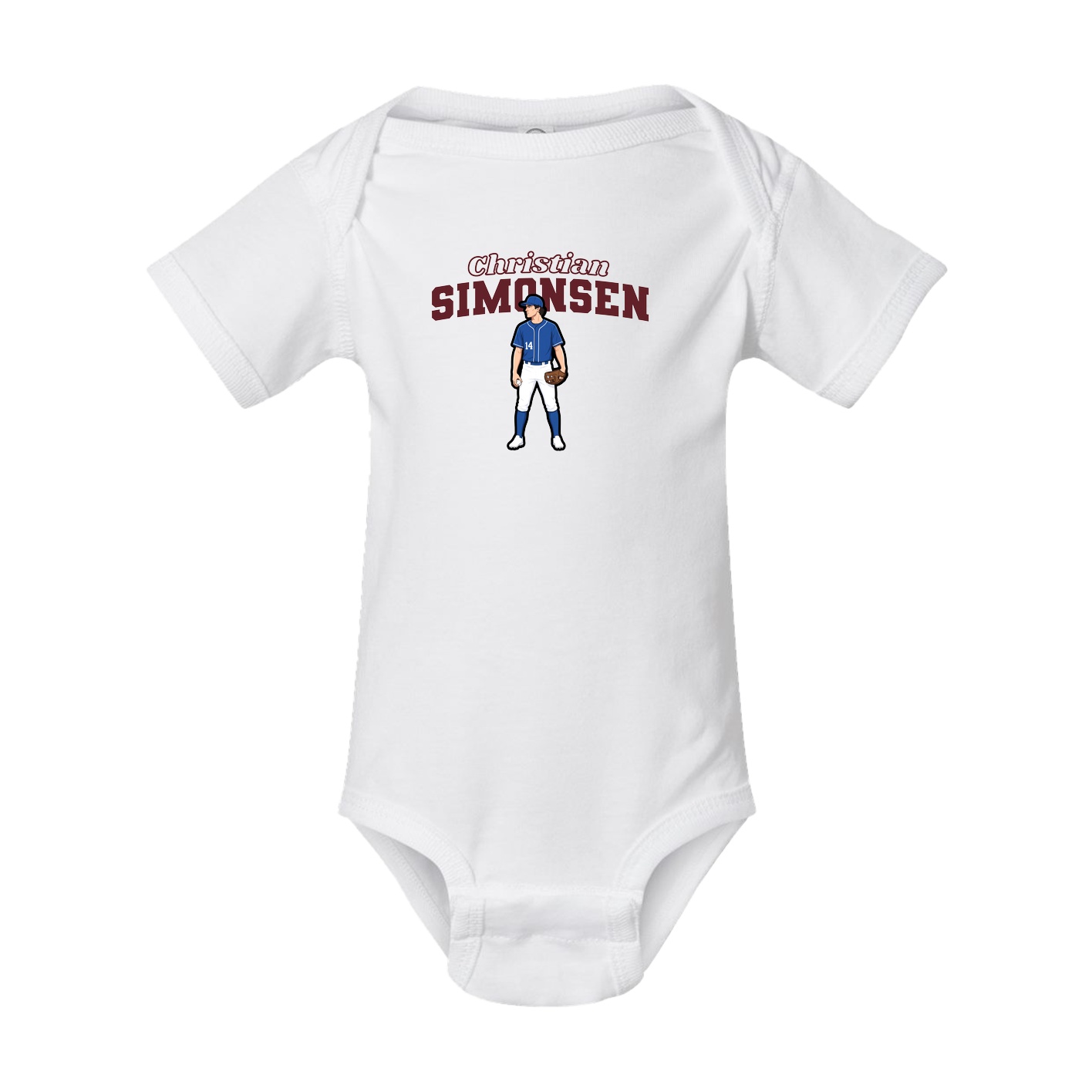 Baby Onesie — Name Arch in White