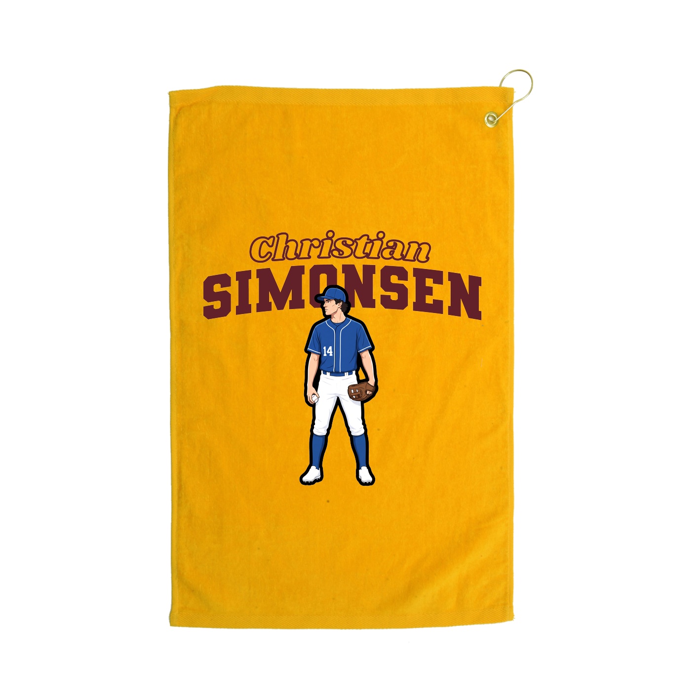 Golf Towel — Name Arch in Gold
