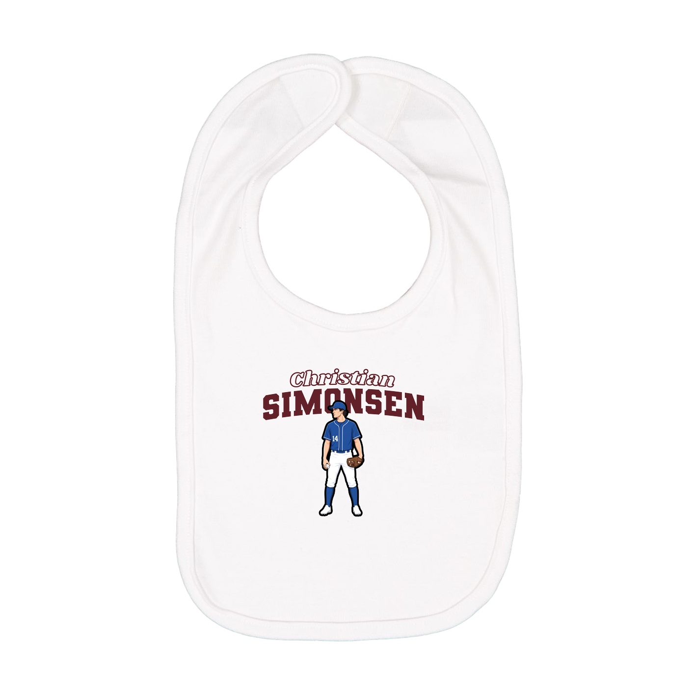 Infant Bib — Name Arch in White