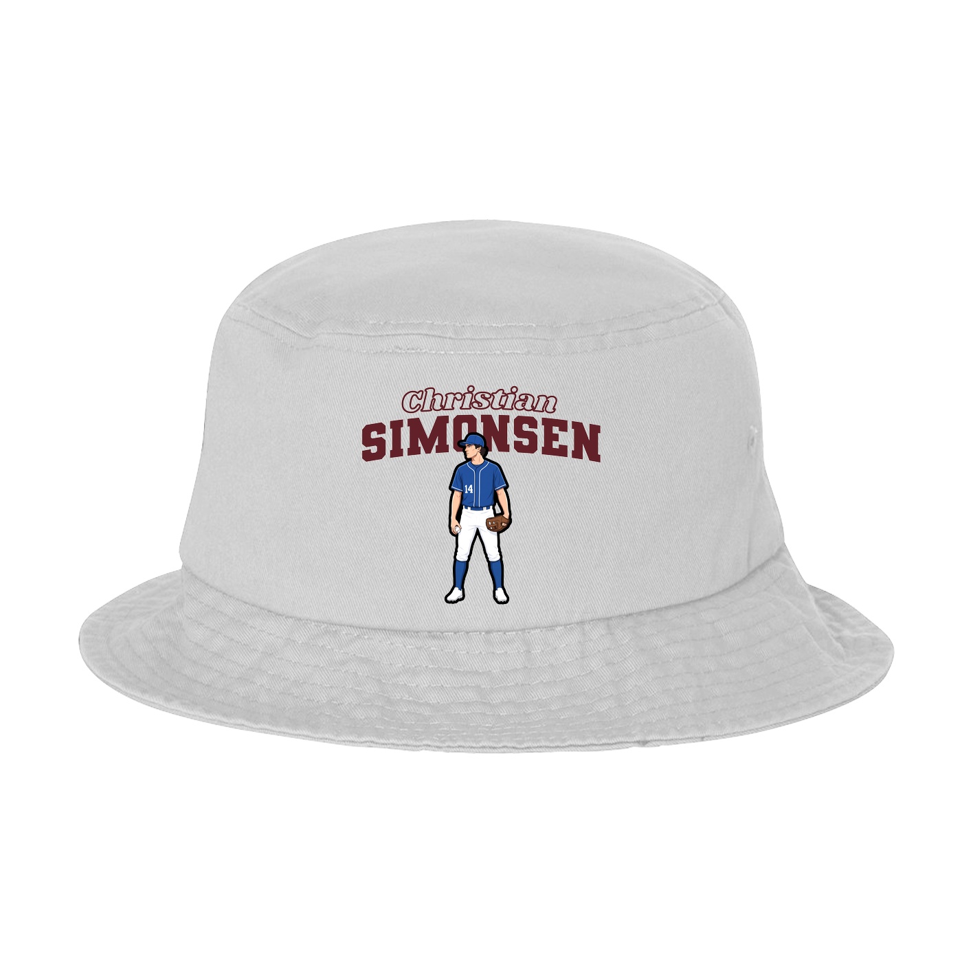 Bucket Cap — Name Arch in White