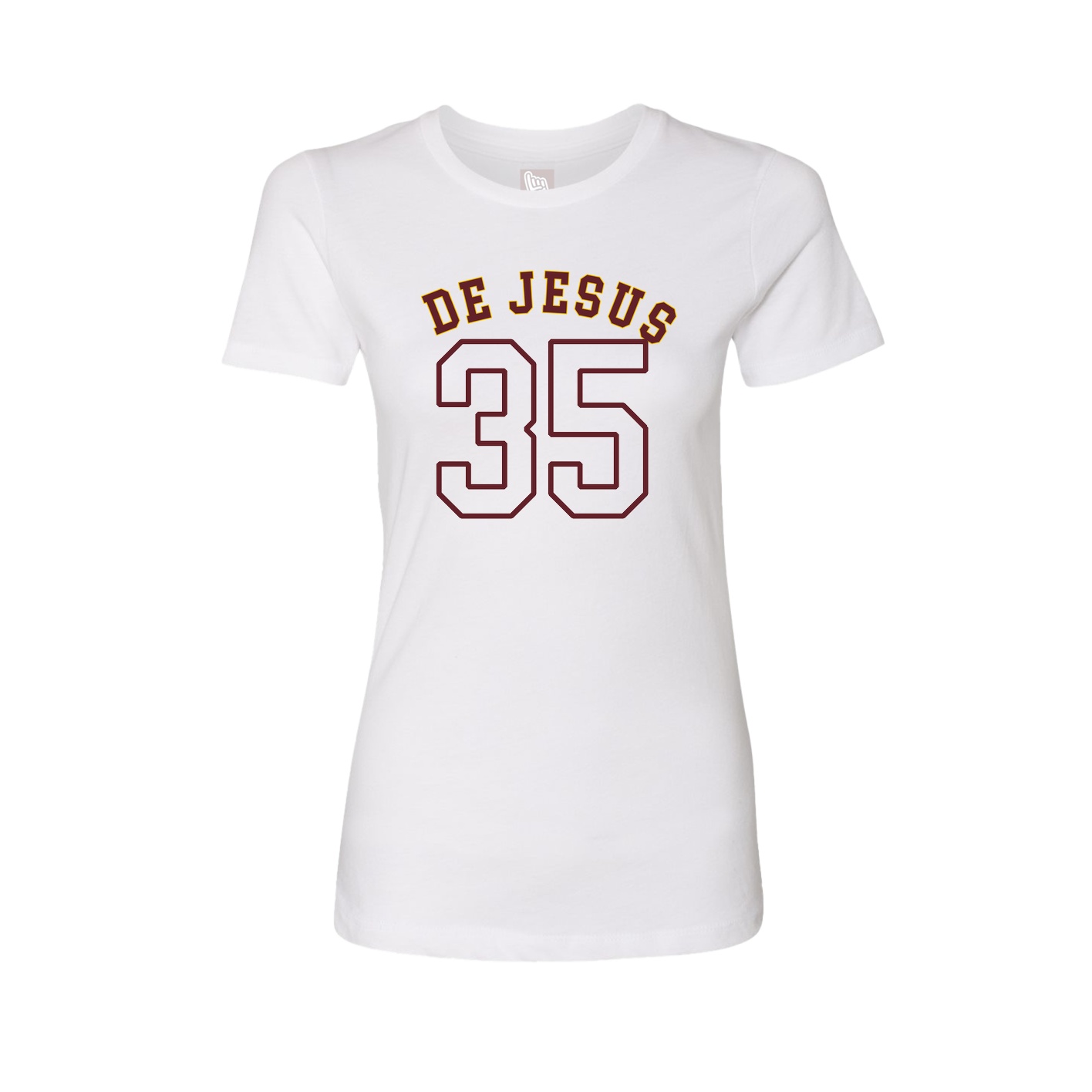 Fitted Women's Tee — Shirsey Arch in White