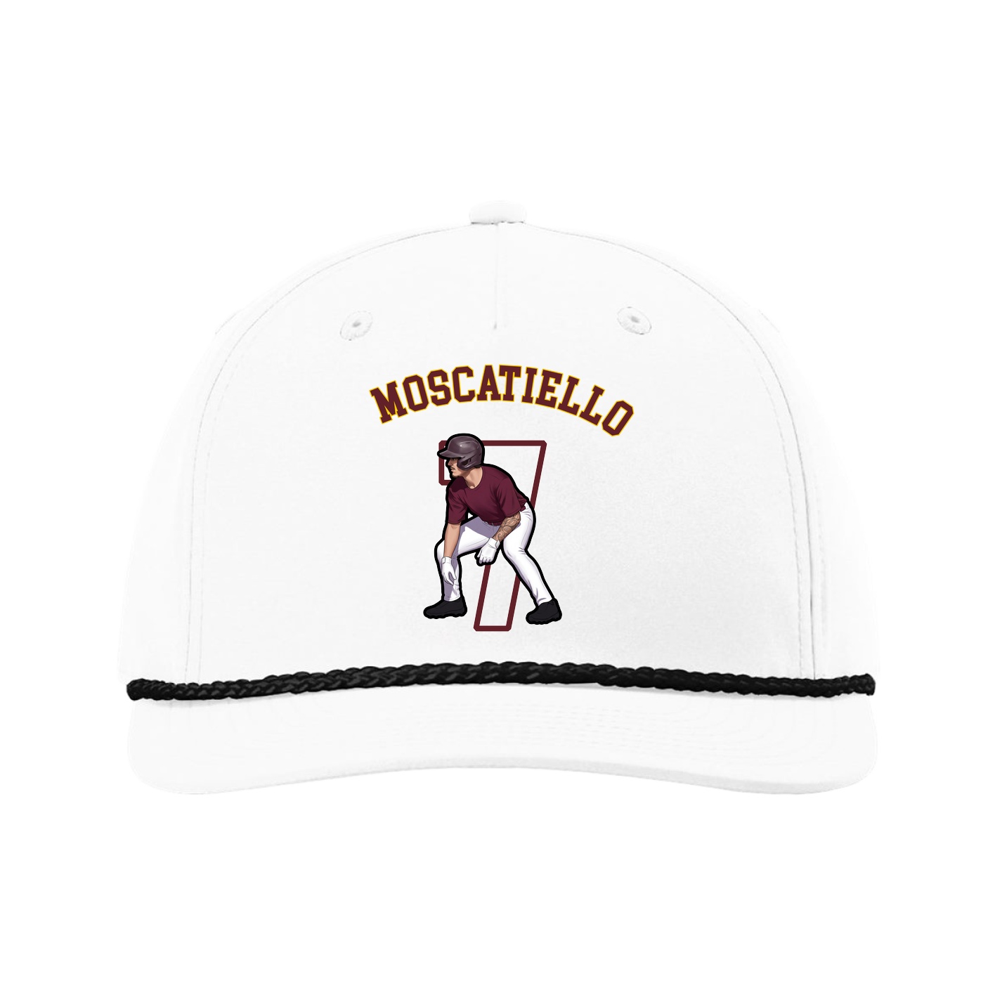 Five-Panel Classic Rope Cap — Shirsey Arch in White