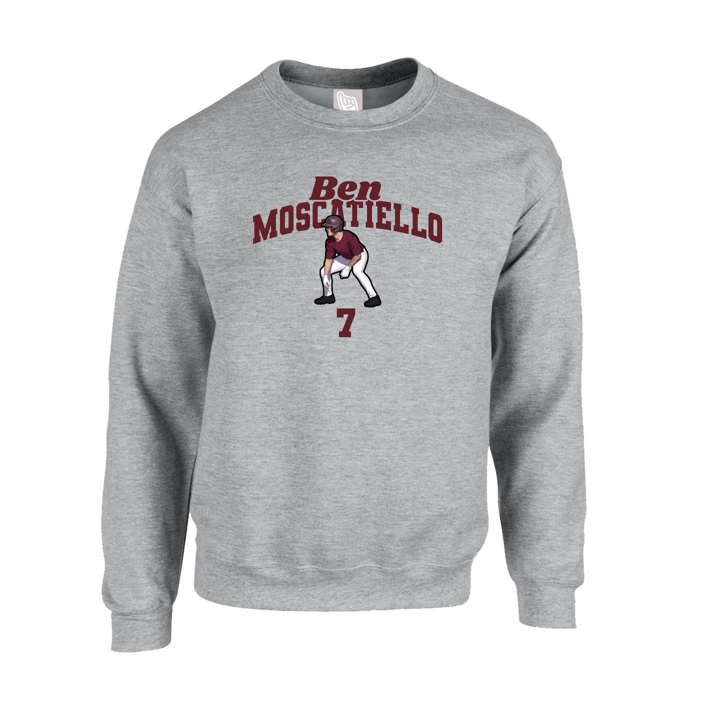 Fleece Crew — Signature Arch in Grey