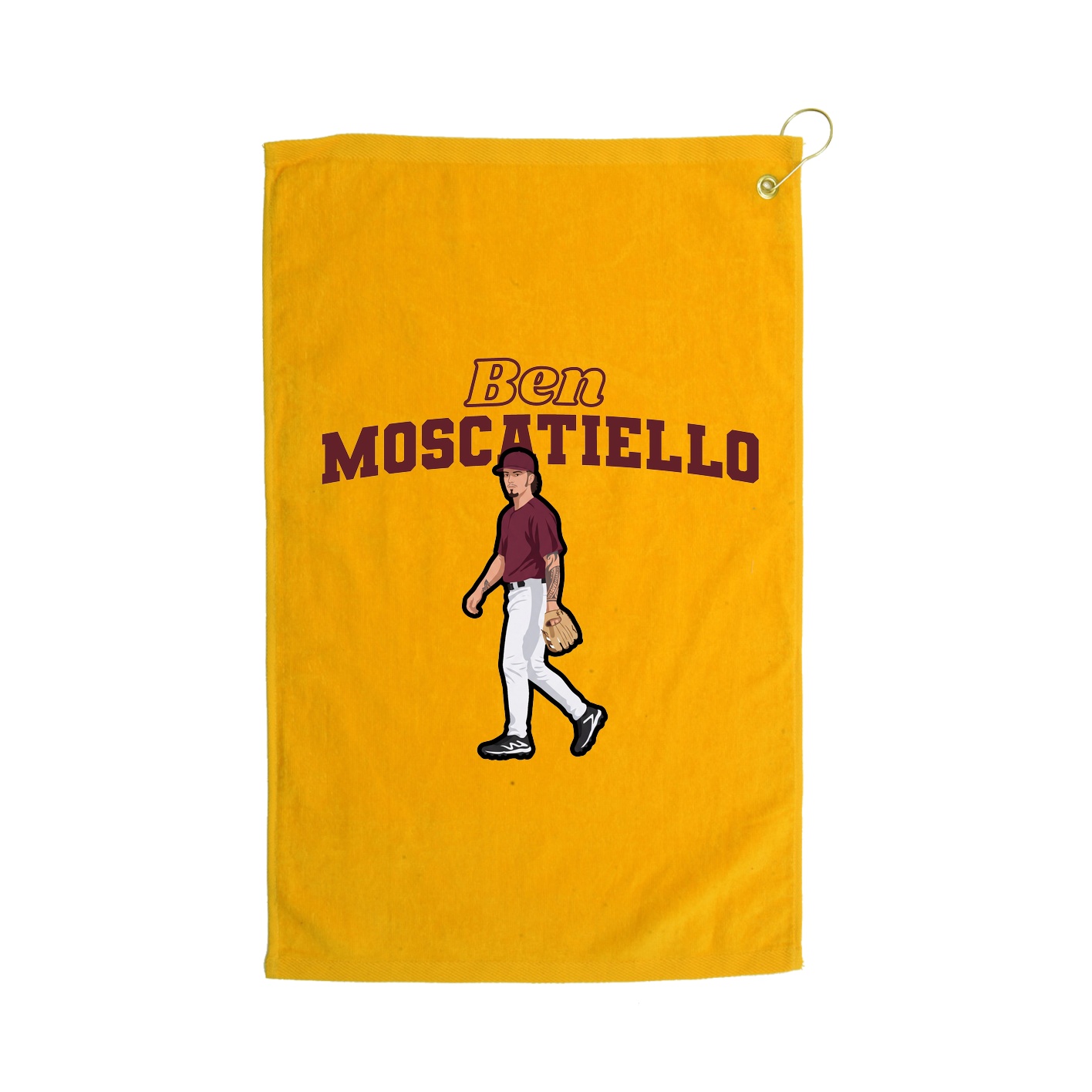 Golf Towel — Name Arch in Gold