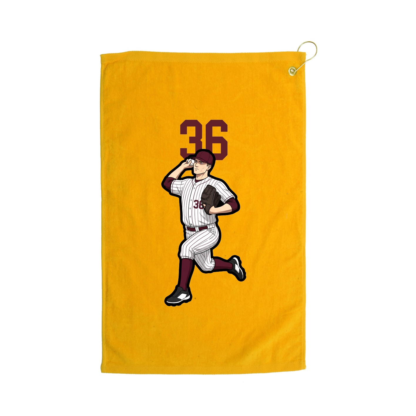 Golf Towel — Number Top in Gold