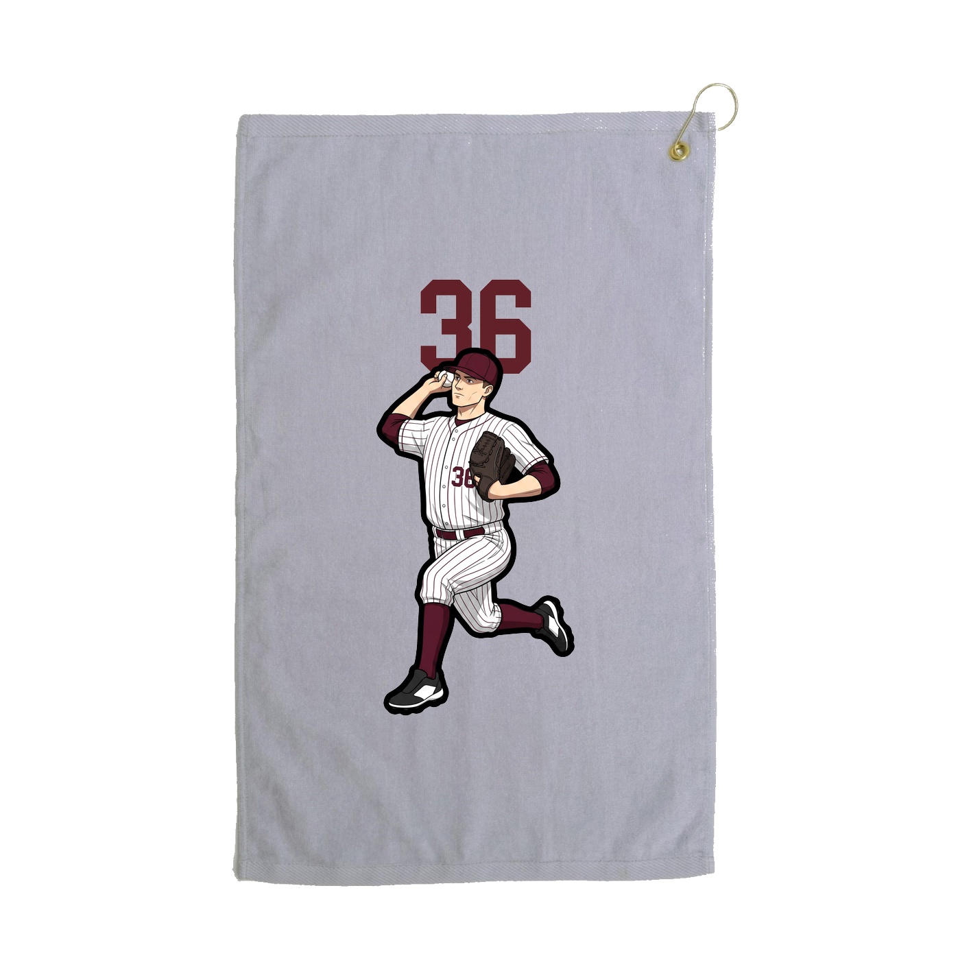 Golf Towel — Number Top in Grey