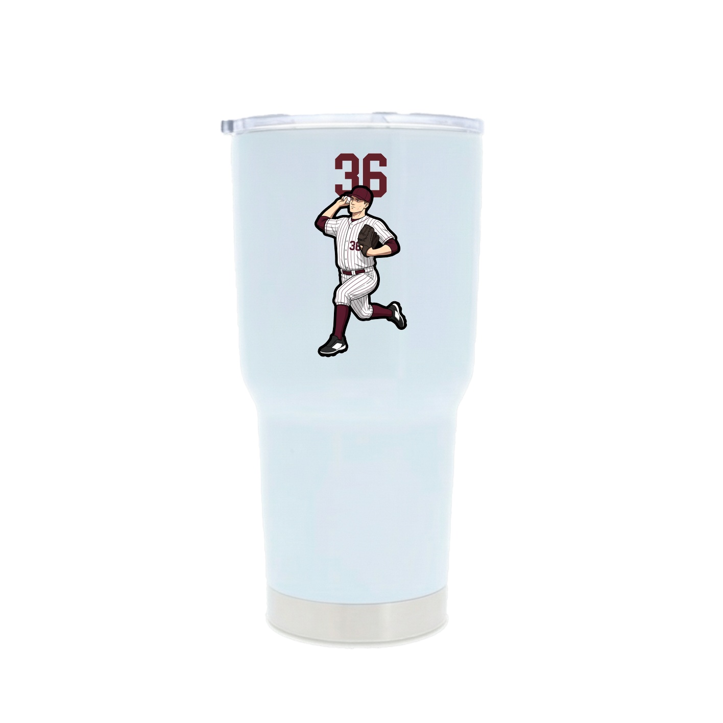 30oz Stainless Steel Tumbler — Number Top in White