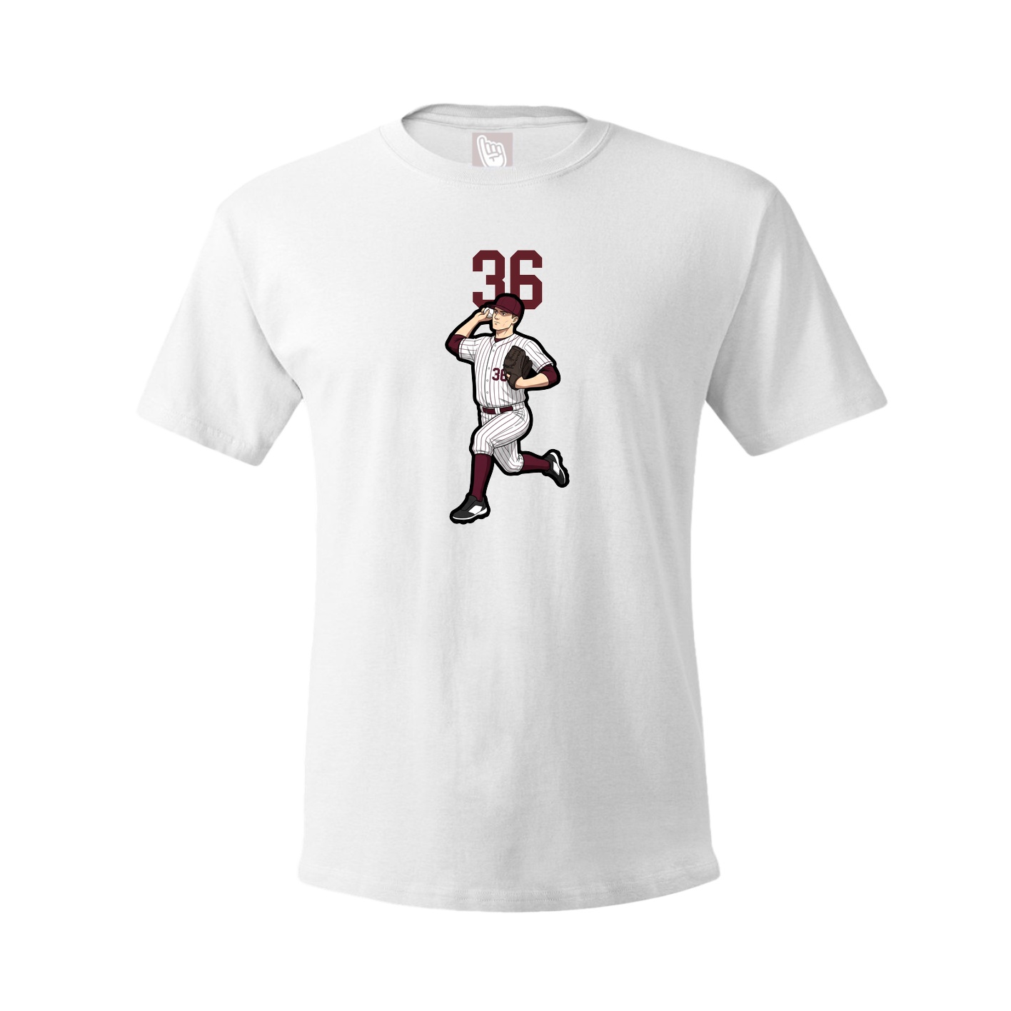 Youth Tee — Number Top in White
