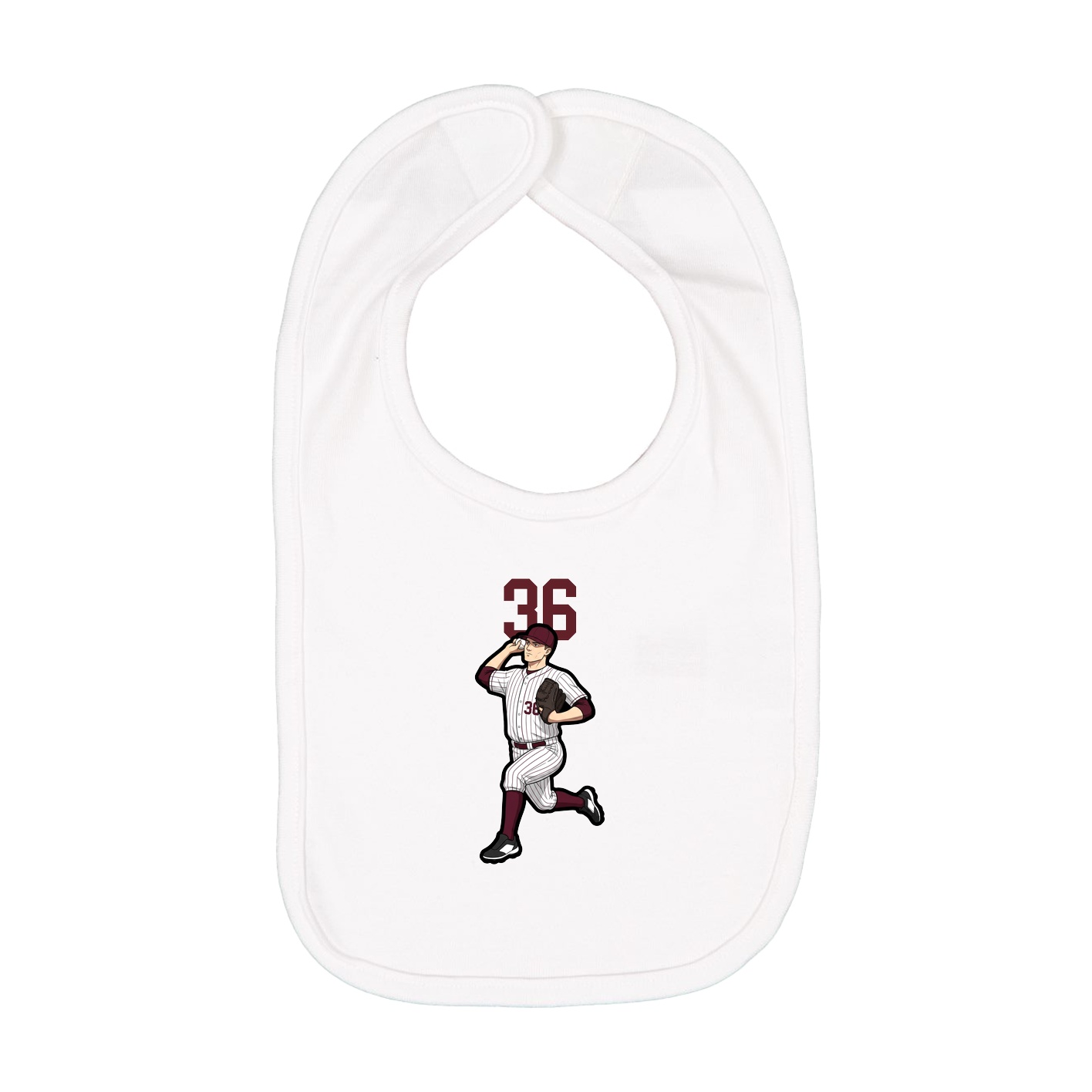 Infant Bib — Number Top in White