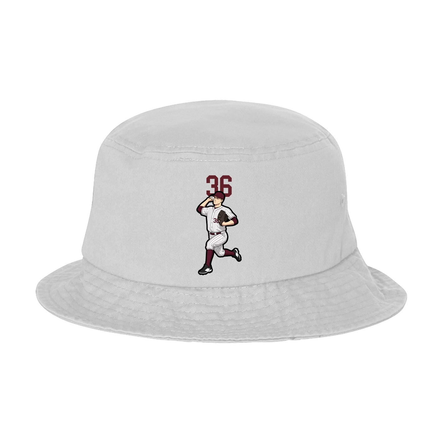 Bucket Cap — Number Top in White