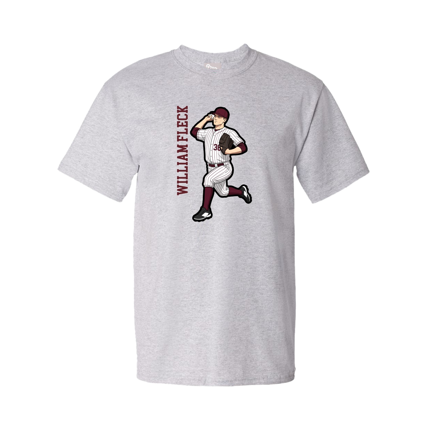 Tee — Name Vertical in Grey