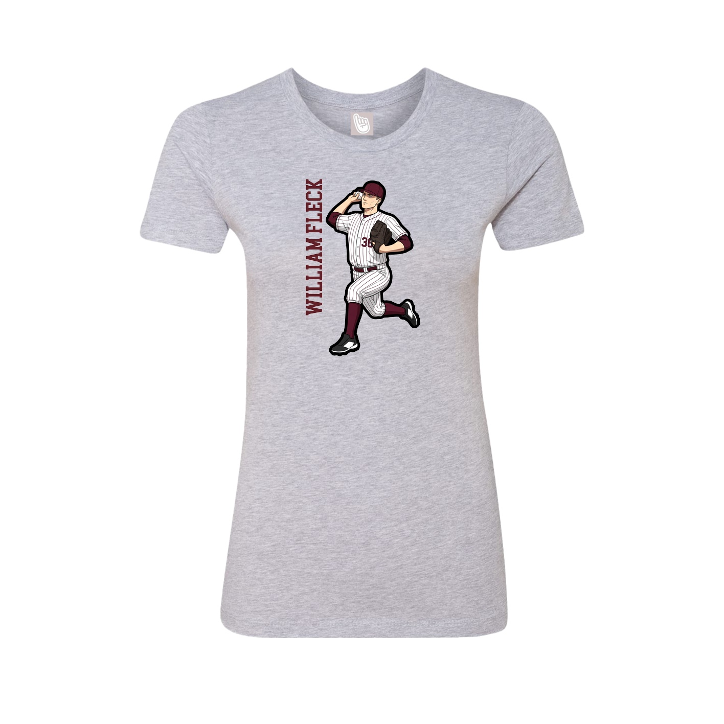 Womens Tee — Name Vertical in Grey
