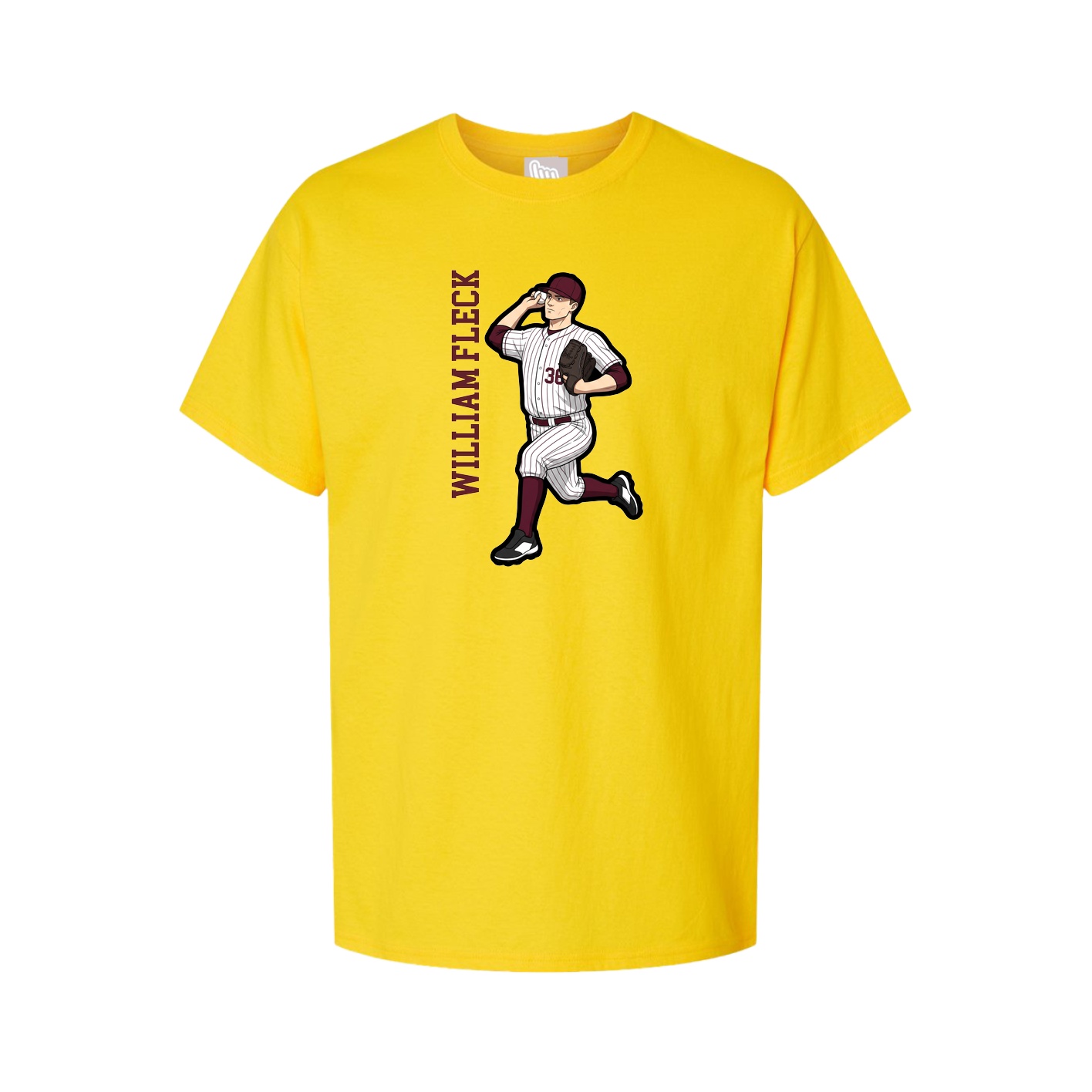 Youth Tee — Name Vertical in Gold