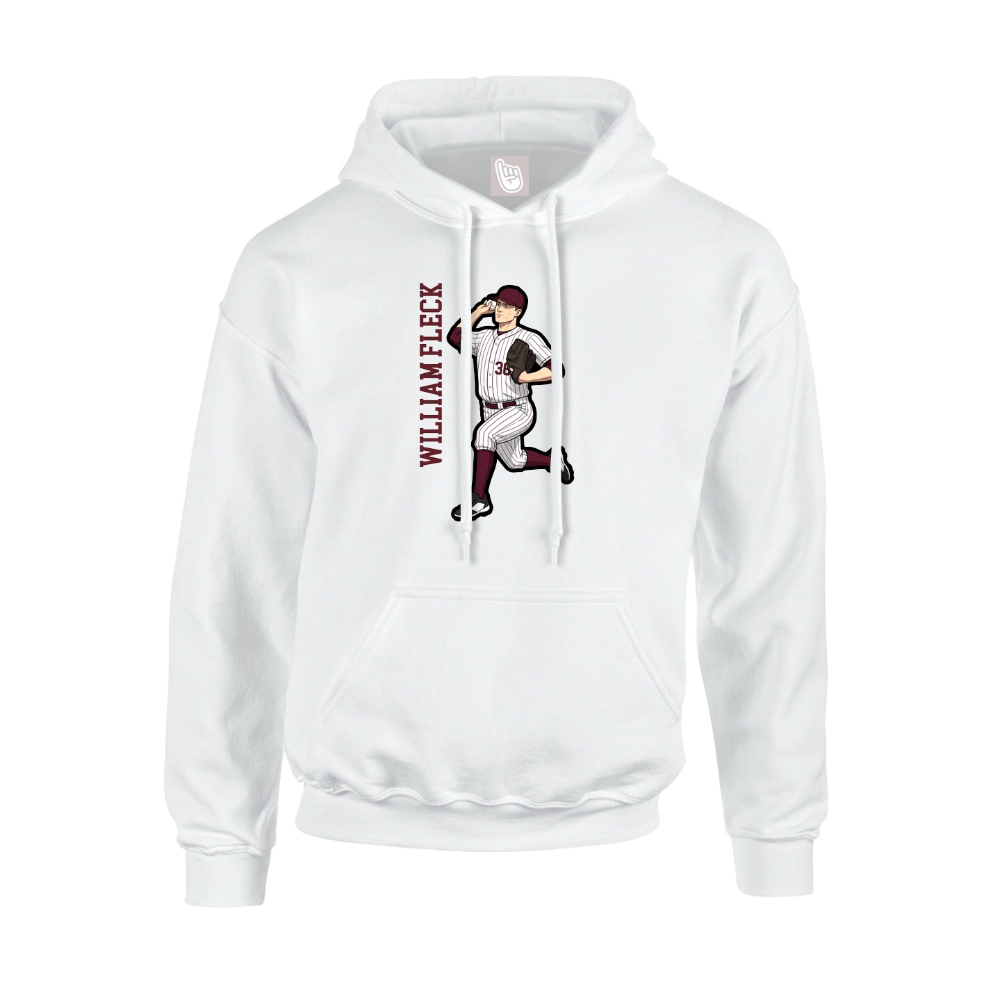 Hoodie — Name Vertical in White