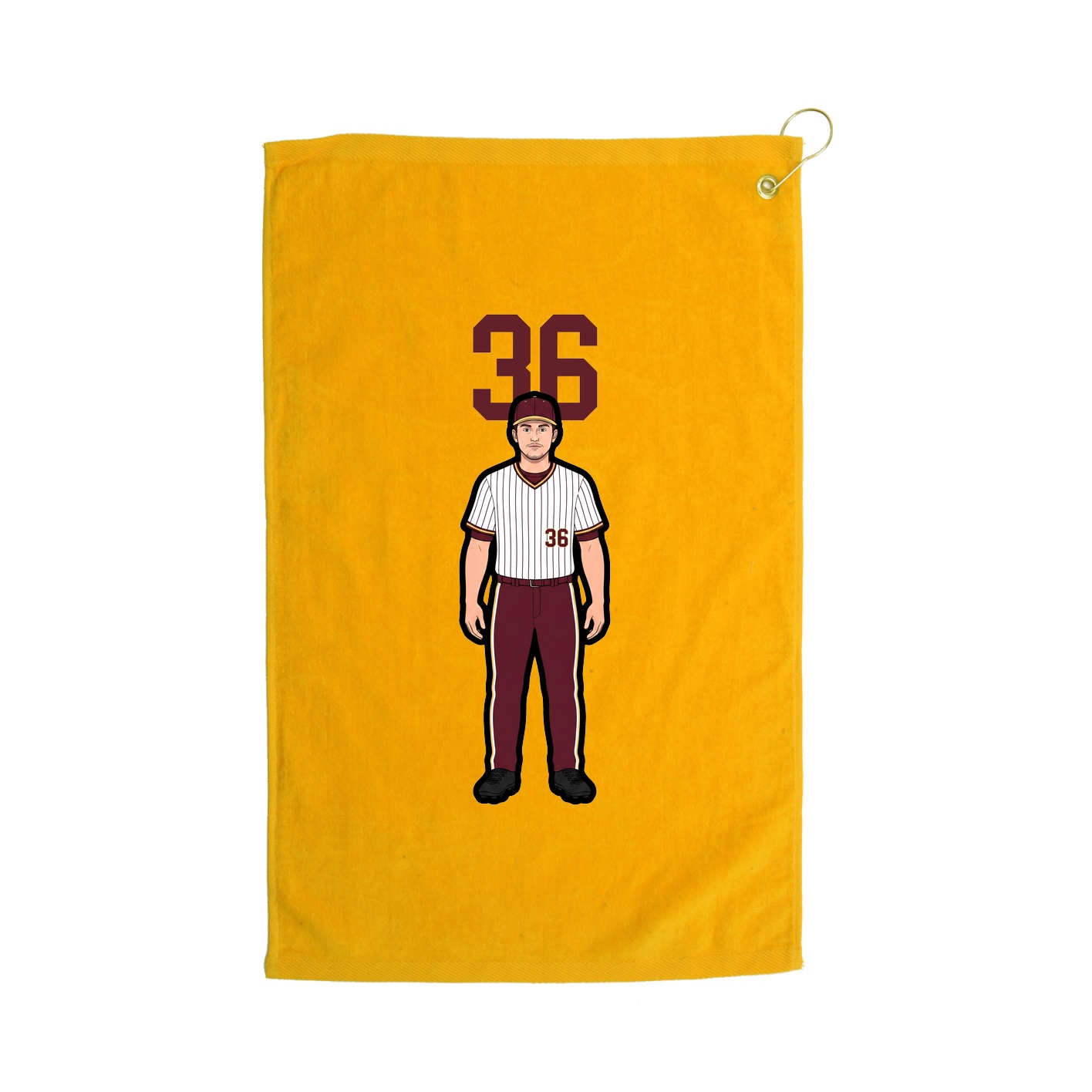 Golf Towel — Number Top in Gold