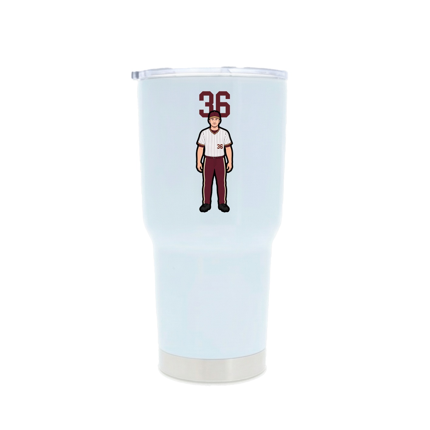 30oz Stainless Steel Tumbler — Number Top in White