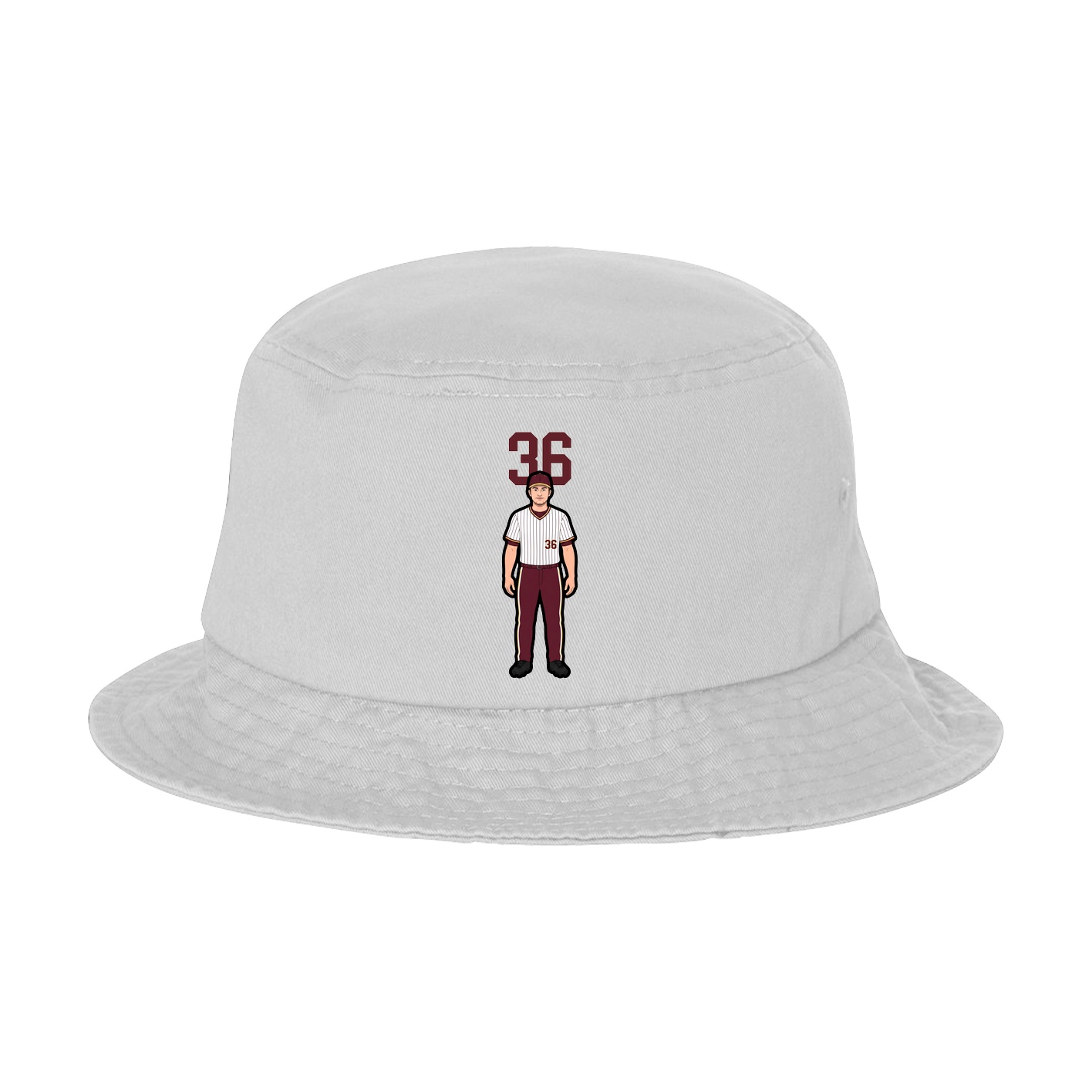Bucket Cap — Number Top in White
