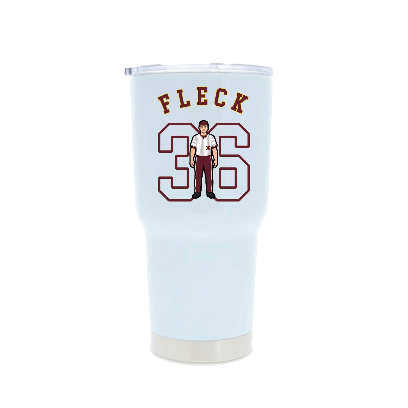 30oz Stainless Steel Tumbler — Shirsey Arch in White