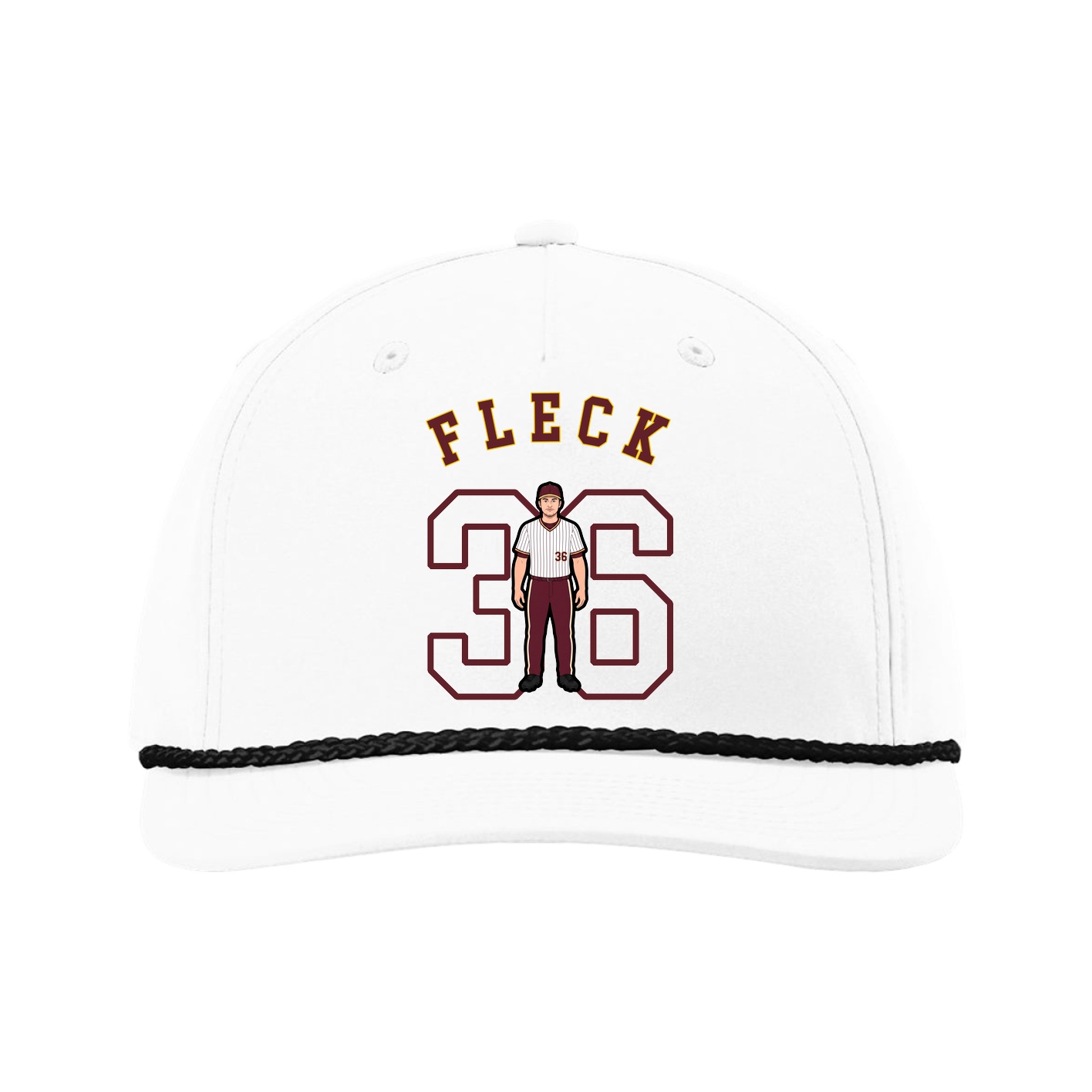 Five-Panel Classic Rope Cap — Shirsey Arch in White