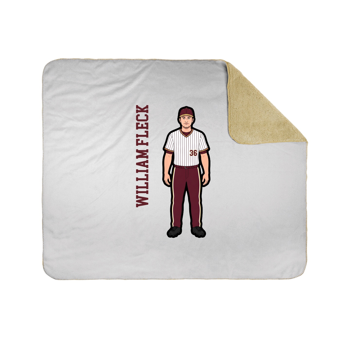 Throw Blanket — Name Vertical in White