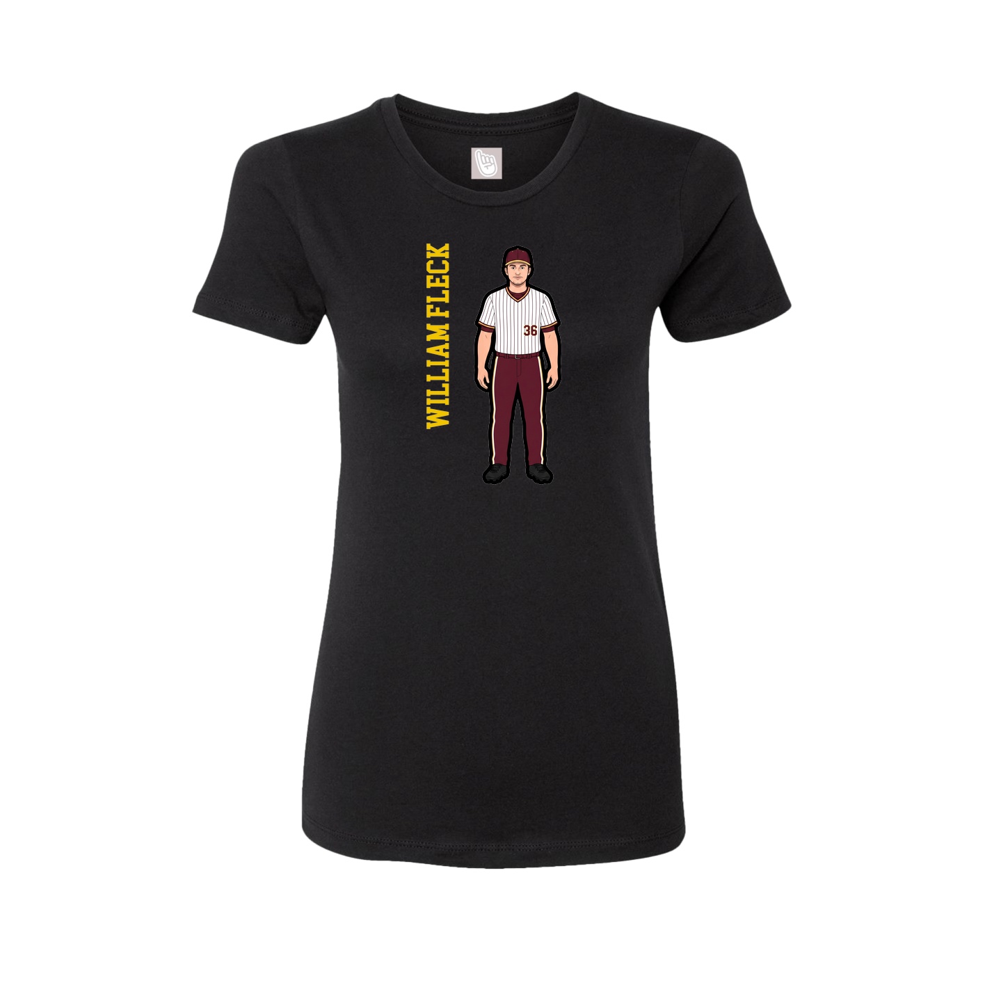 Womens Tee — Name Vertical in Black