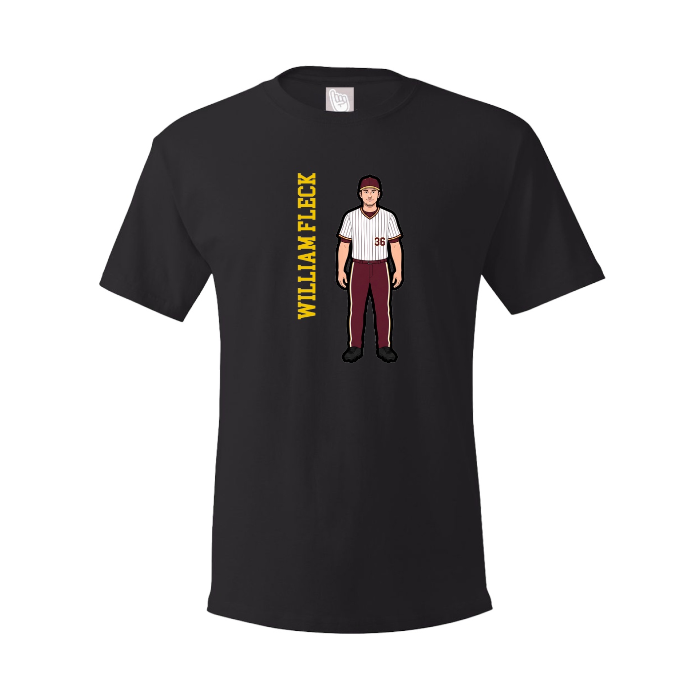 Youth Tee — Name Vertical in Black
