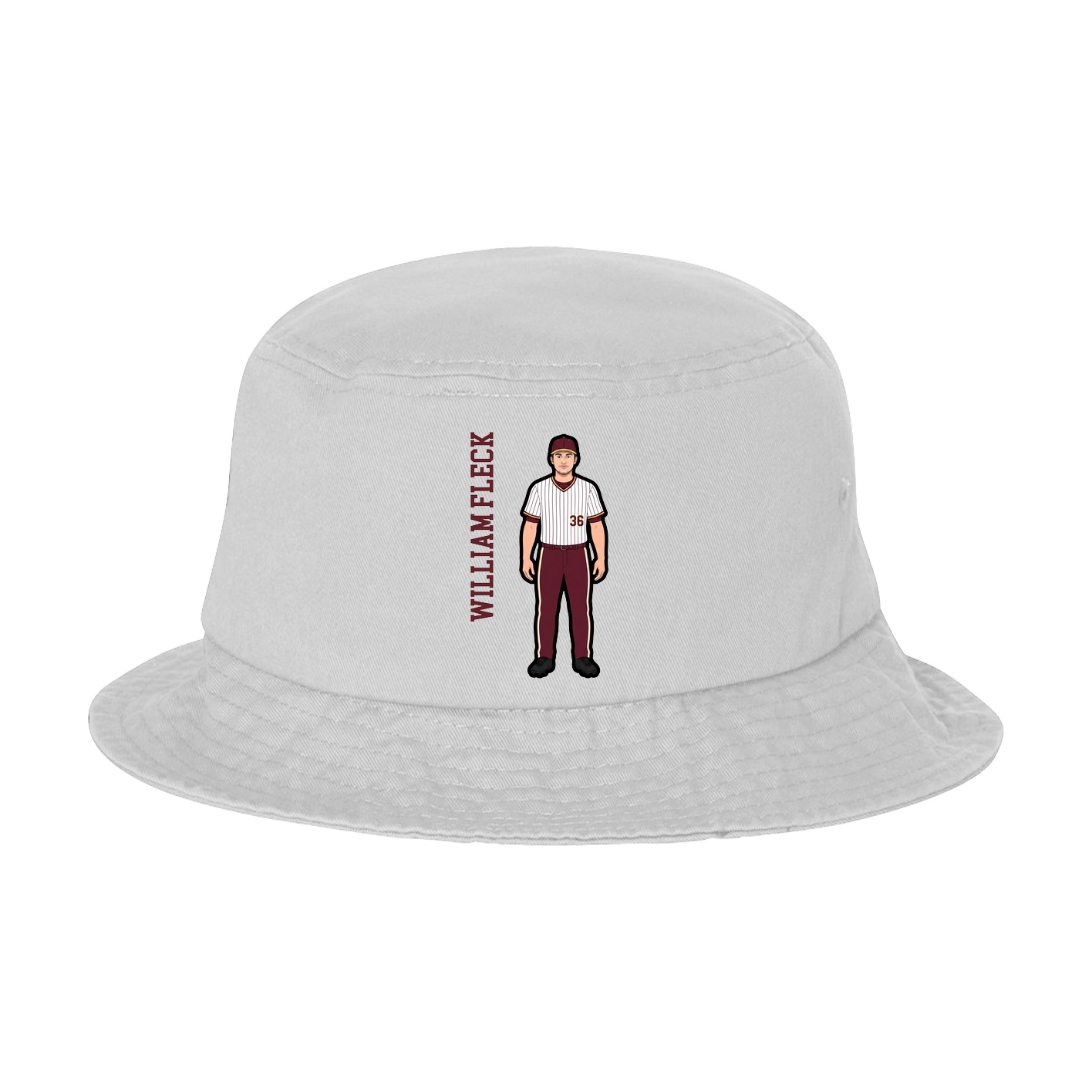 Bucket Cap — Name Vertical in White